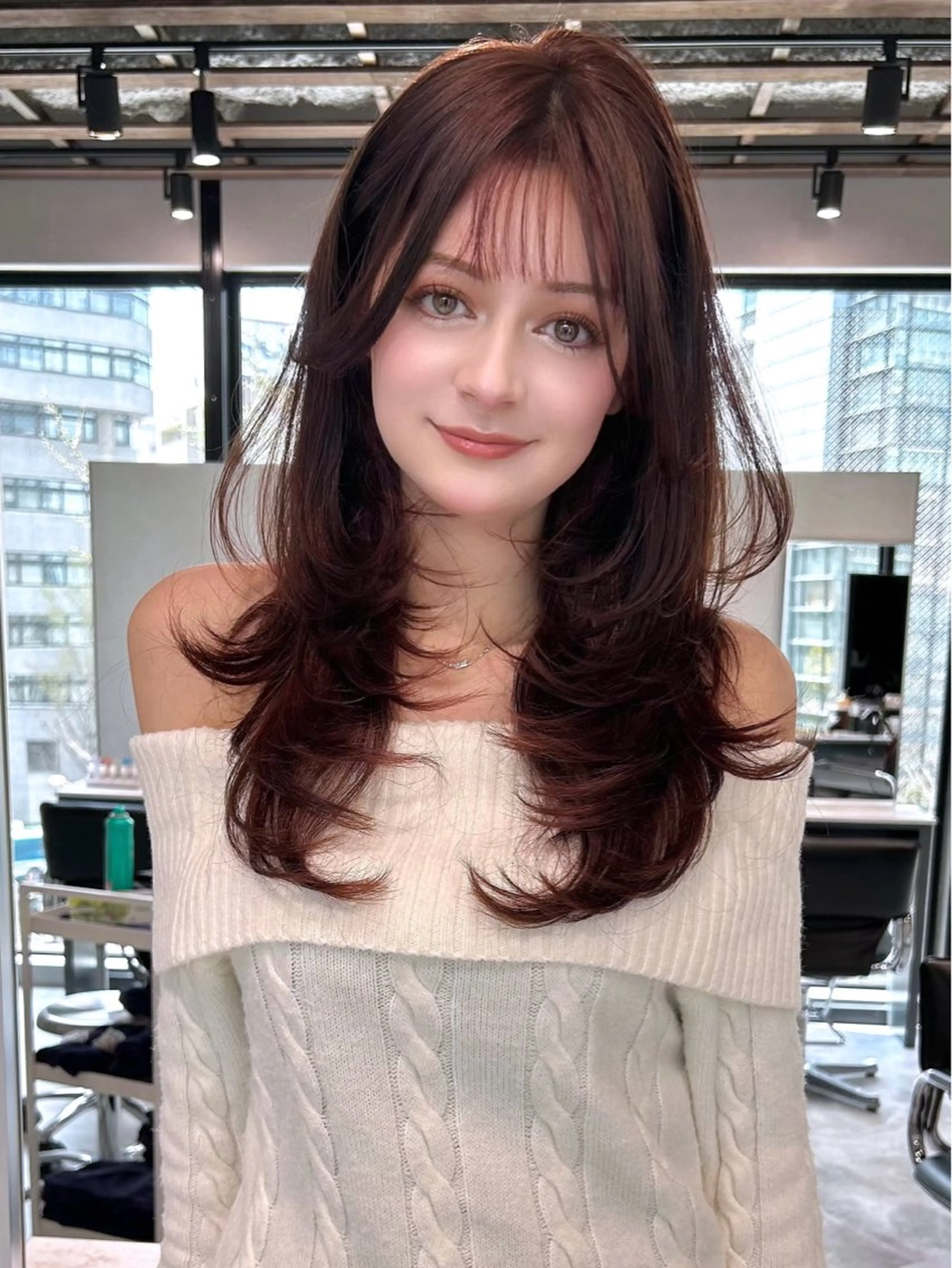 ロング レイヤーカット Lien by kiitos所属・韓国ヘア×レイヤー カット/上田丈也のヘアスタイル