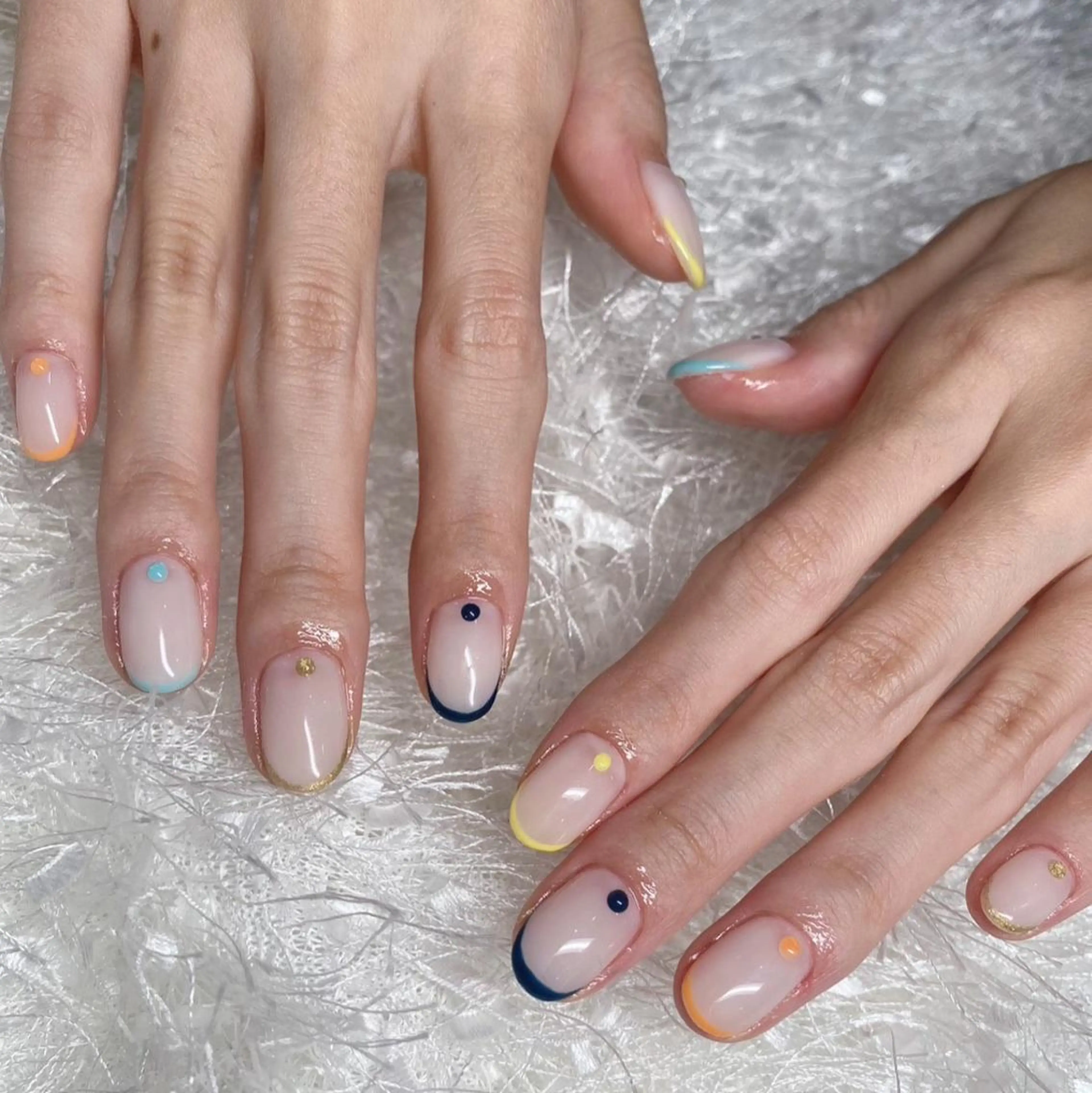 ネイル 長さ出し フレンチネイル ジェルネイル グラデーション 韓国ネイル ハンドネイル Nail&eye Belire 新宿のネイルデザイン