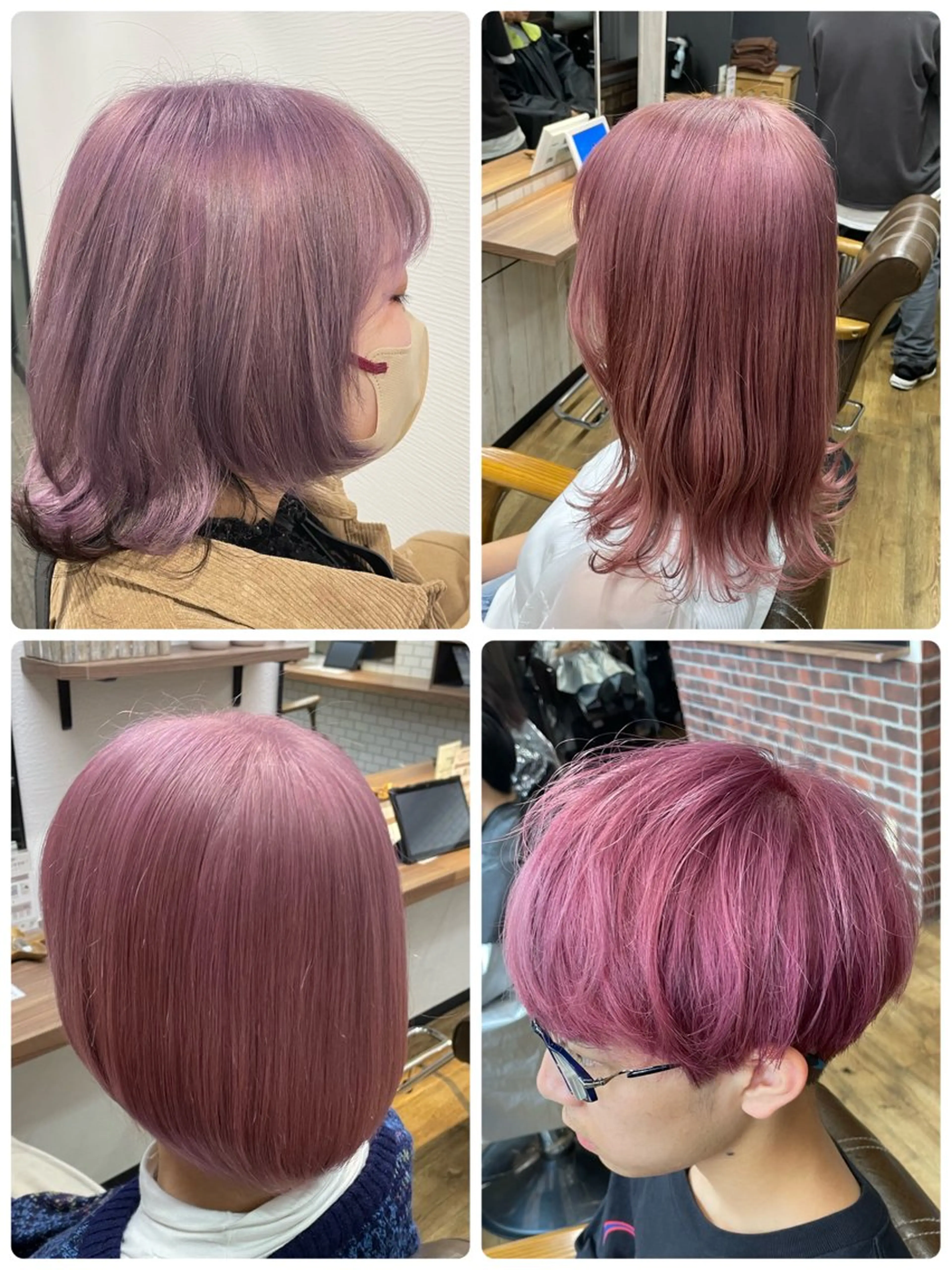 カラー ピンクカラー 佐藤 栄輔のヘアスタイル