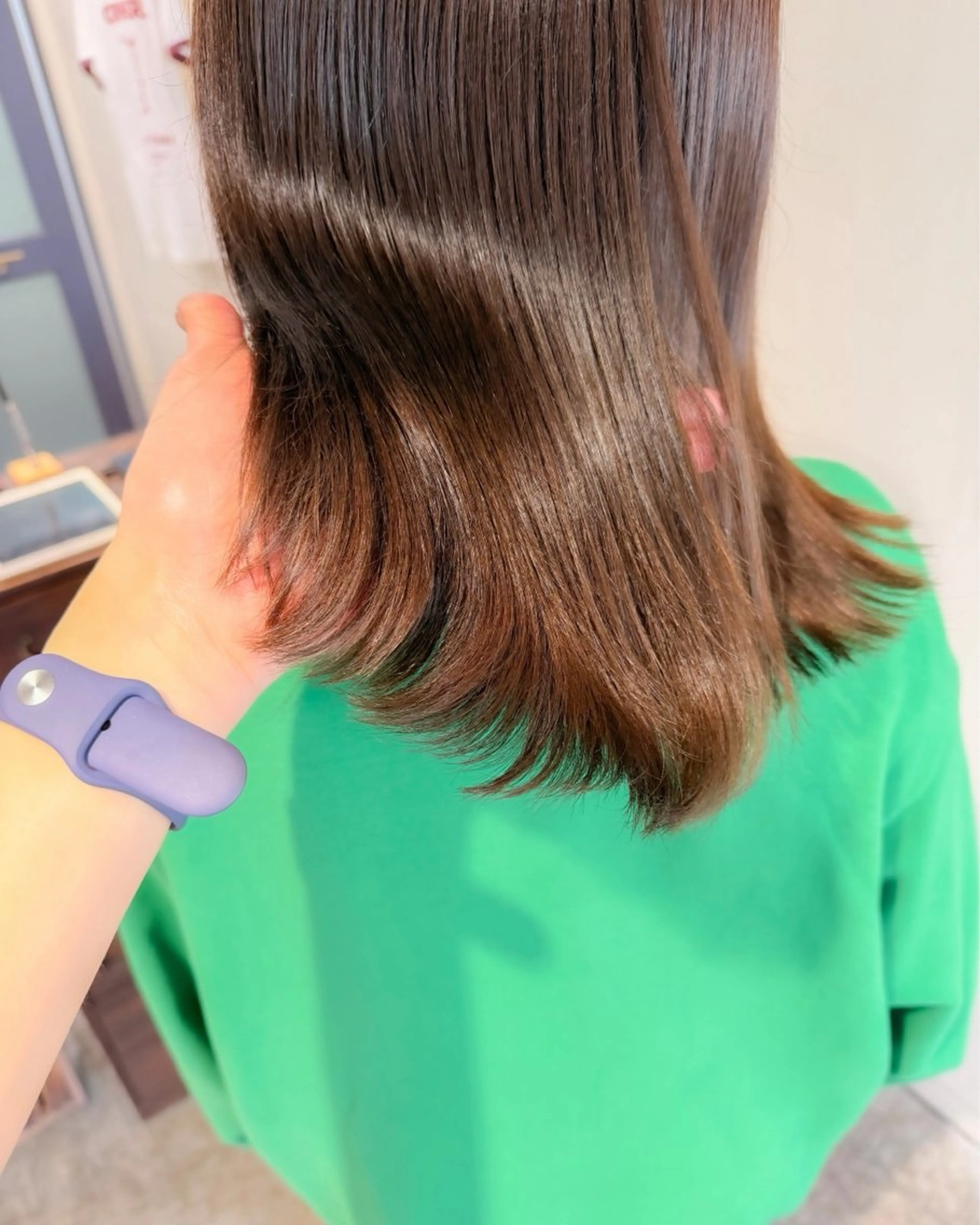 ミディアム カラー ベージュカラー 透明感カラー イルミナカラー カット ヘアカラー トリートメント 板谷みさき /艶ボブ/藤沢美容室のヘアスタイル