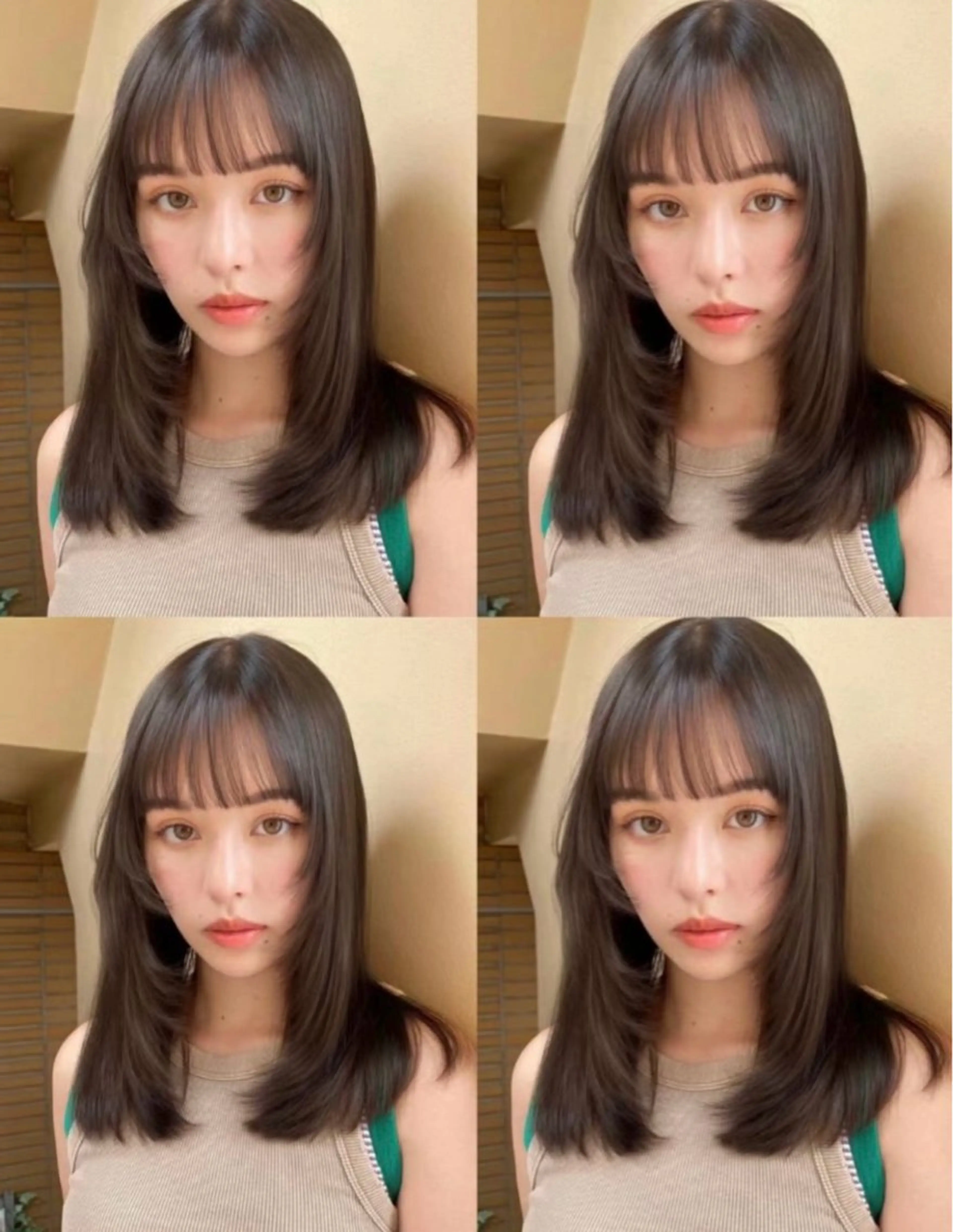 ミディアム カラー カット ヘアカラー レイヤー/韓国ヘア/ 梅田/中崎町のヘアスタイル