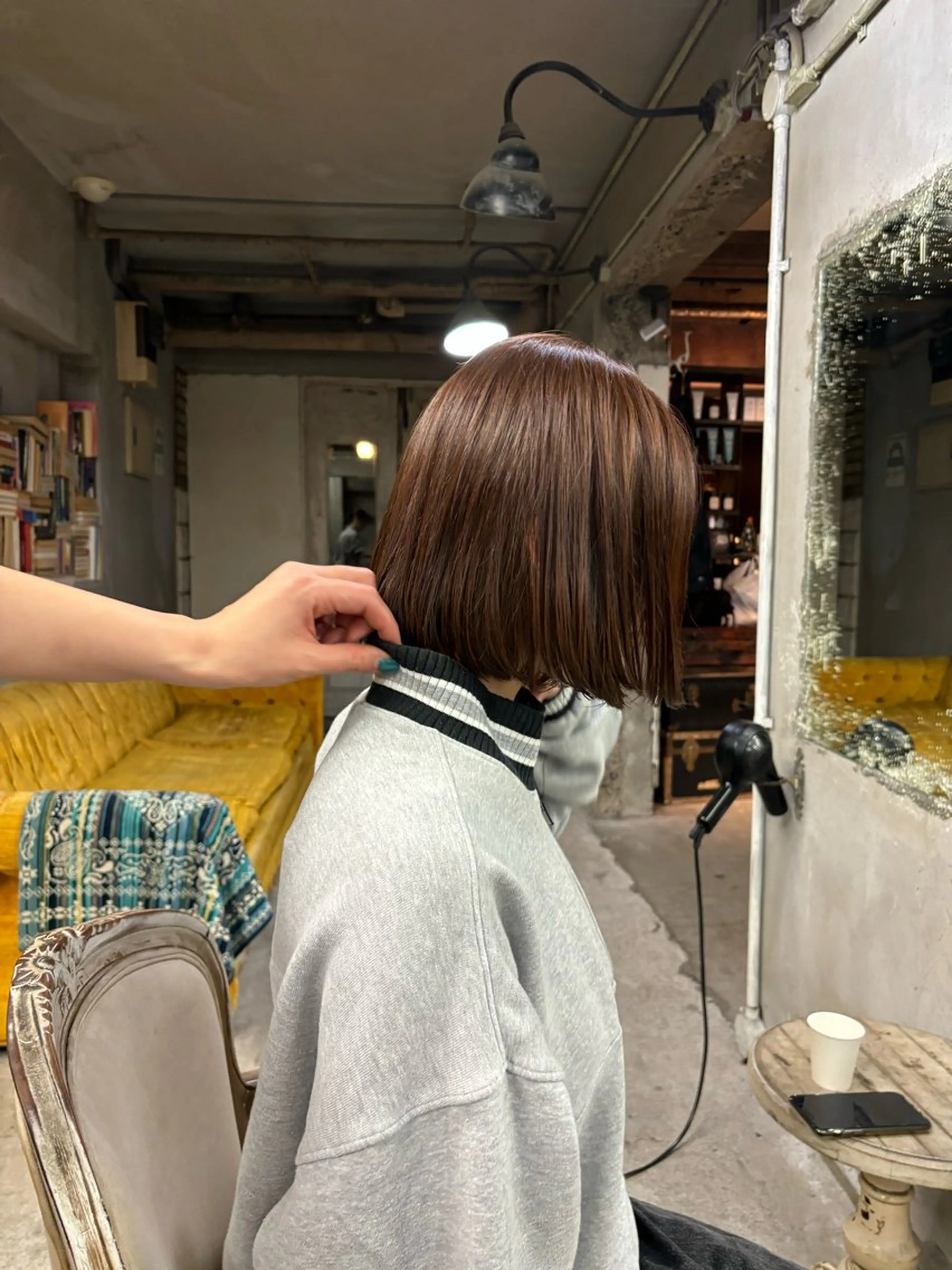 ミディアム カラー ベージュカラー ブリーチ ボブ お任せヘア☘️☘️ 及川渚のヘアスタイル