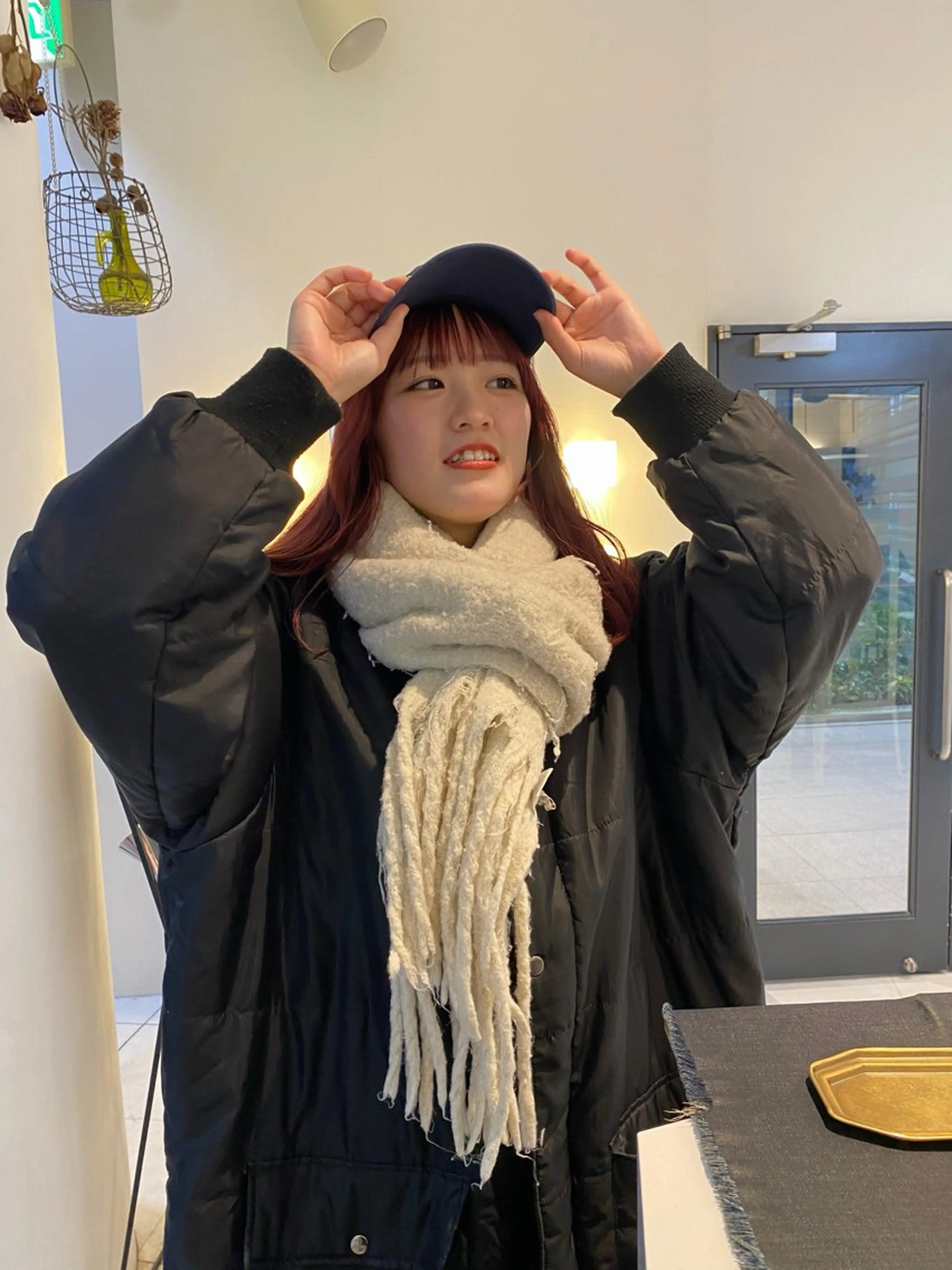 ミディアム カラー オレンジピンク カット ヘアカラー トリートメント mai / linoah˚✧のヘアスタイル