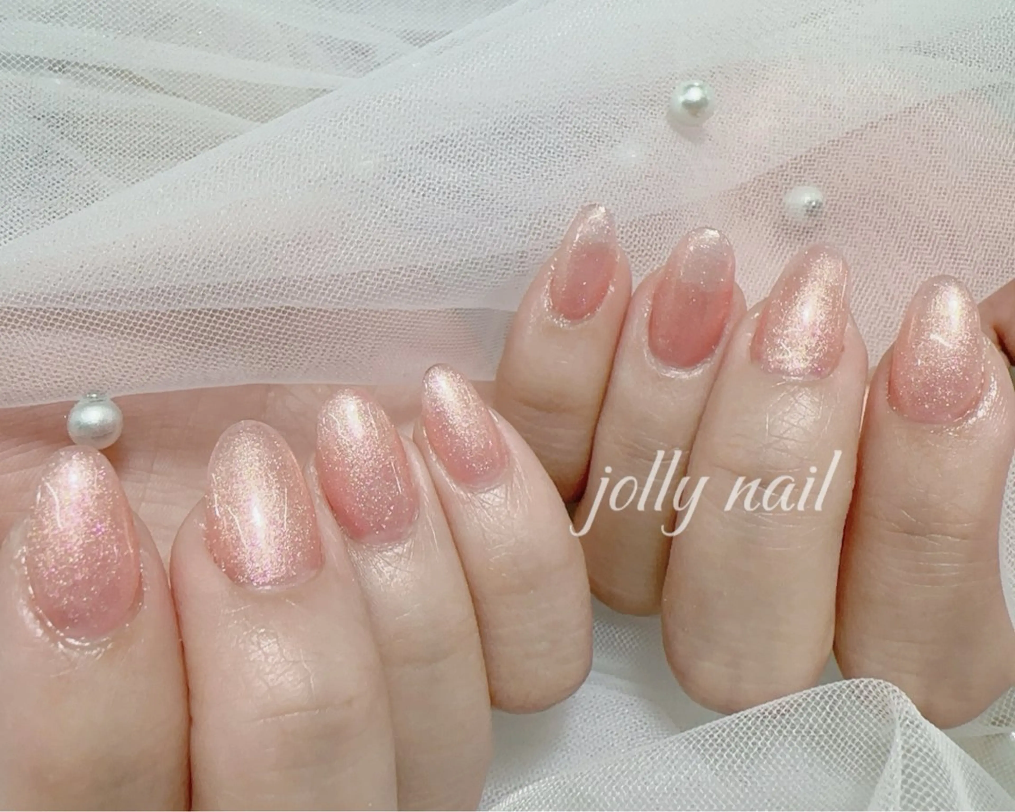 ネイル ハンドネイル Jolly チップ長さだしのネイルデザイン