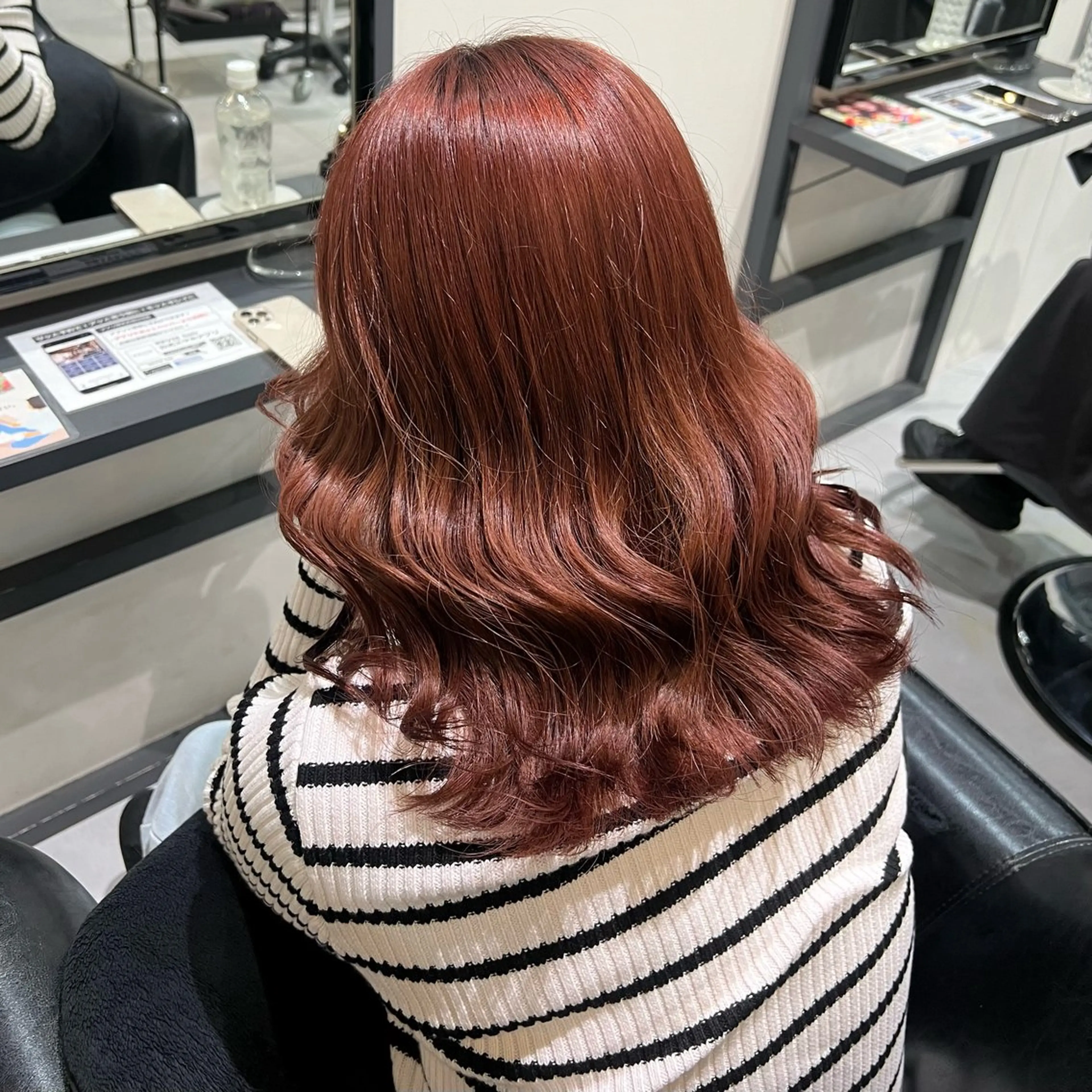 ミディアム カラー ブラウンカラー オレンジ オレンジブラウン Neale. ユメのヘアスタイル