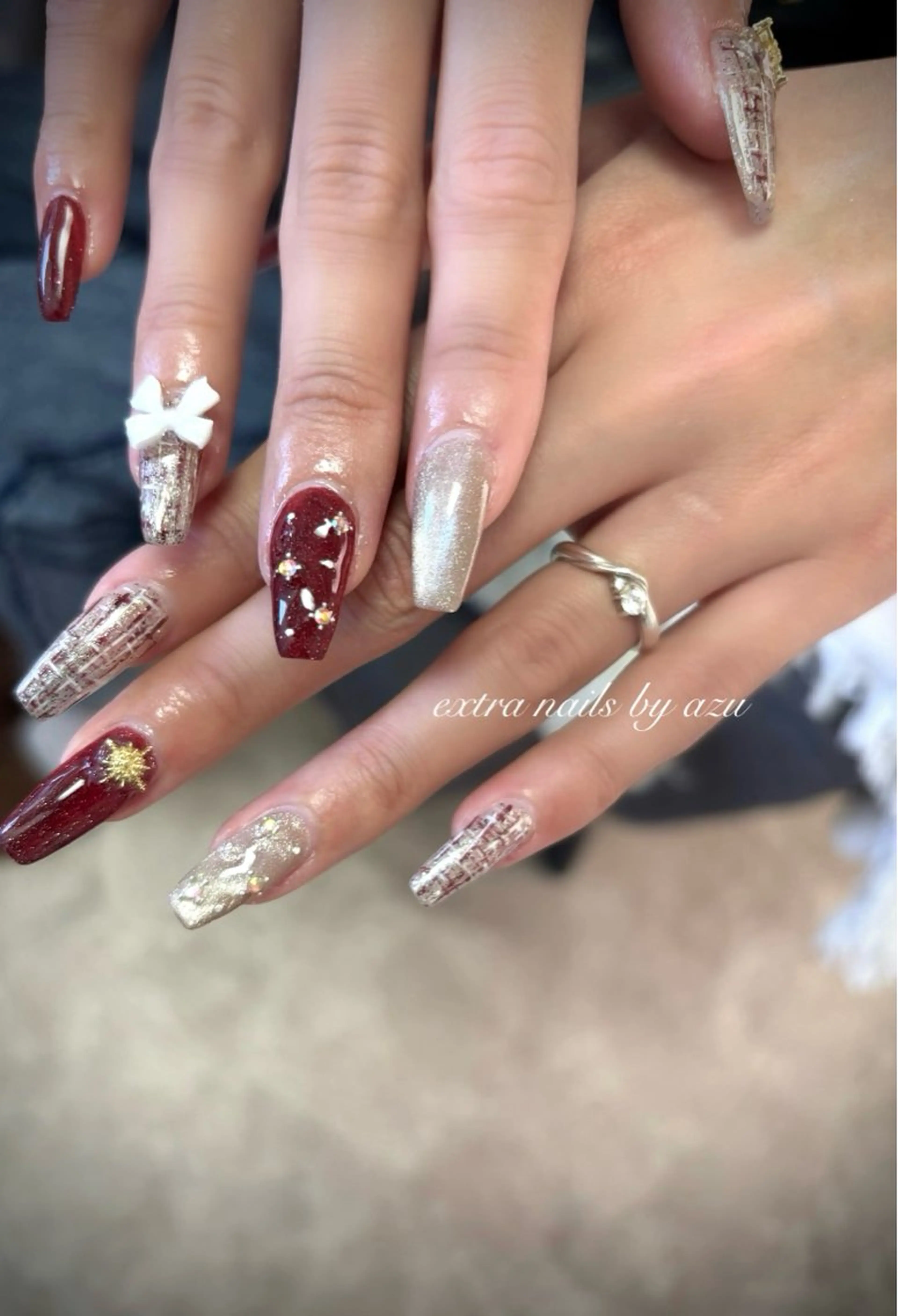 ネイル 冬ネイル クリスマス ハンドネイル extranails ／lemellaのネイルデザイン
