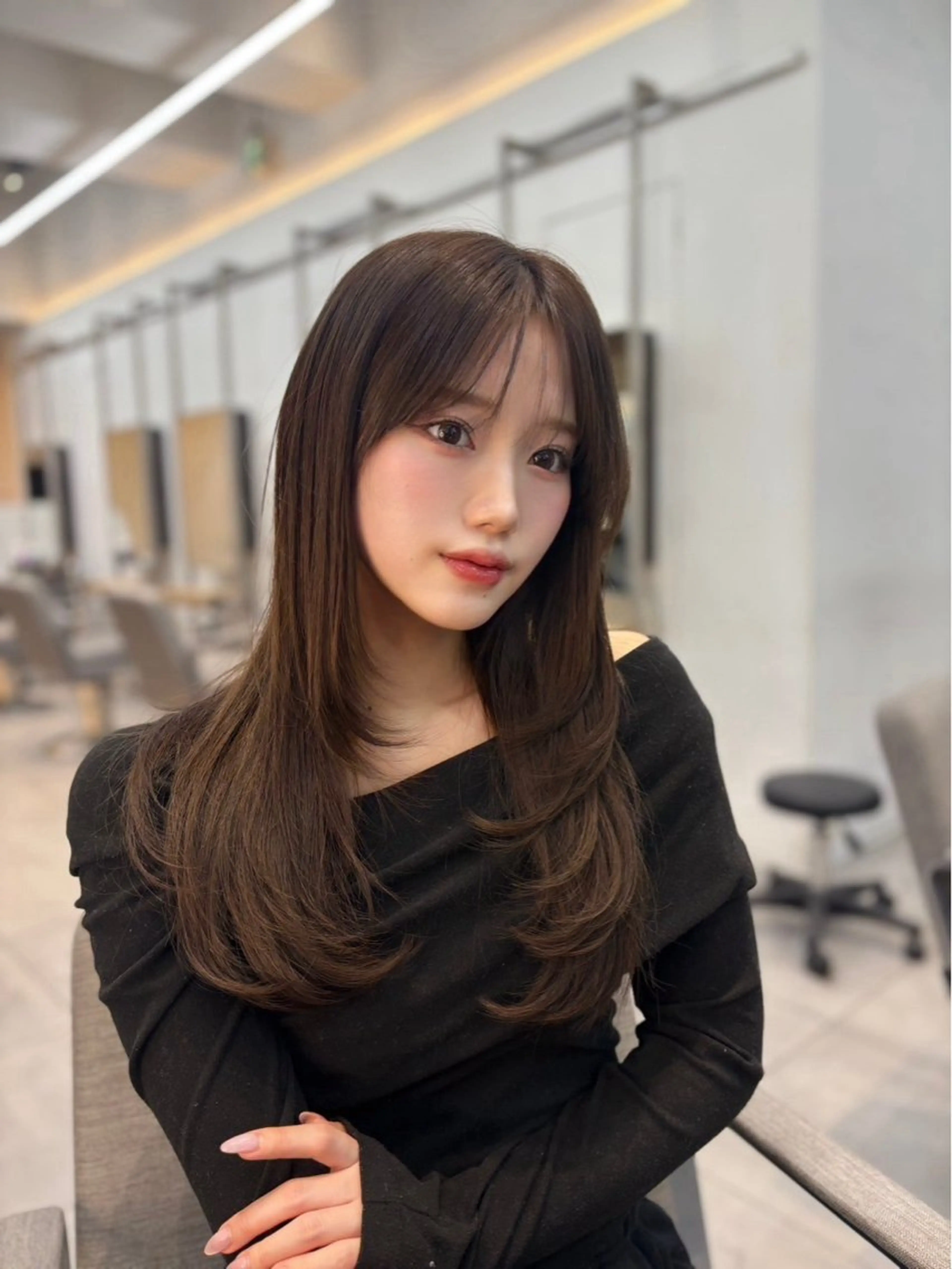 ロング カラー 顔まわりレイヤー 顔周りカット レイヤーカット 韓国ヘア🇰🇷 髪質改善✨️-裕人-のヘアスタイル