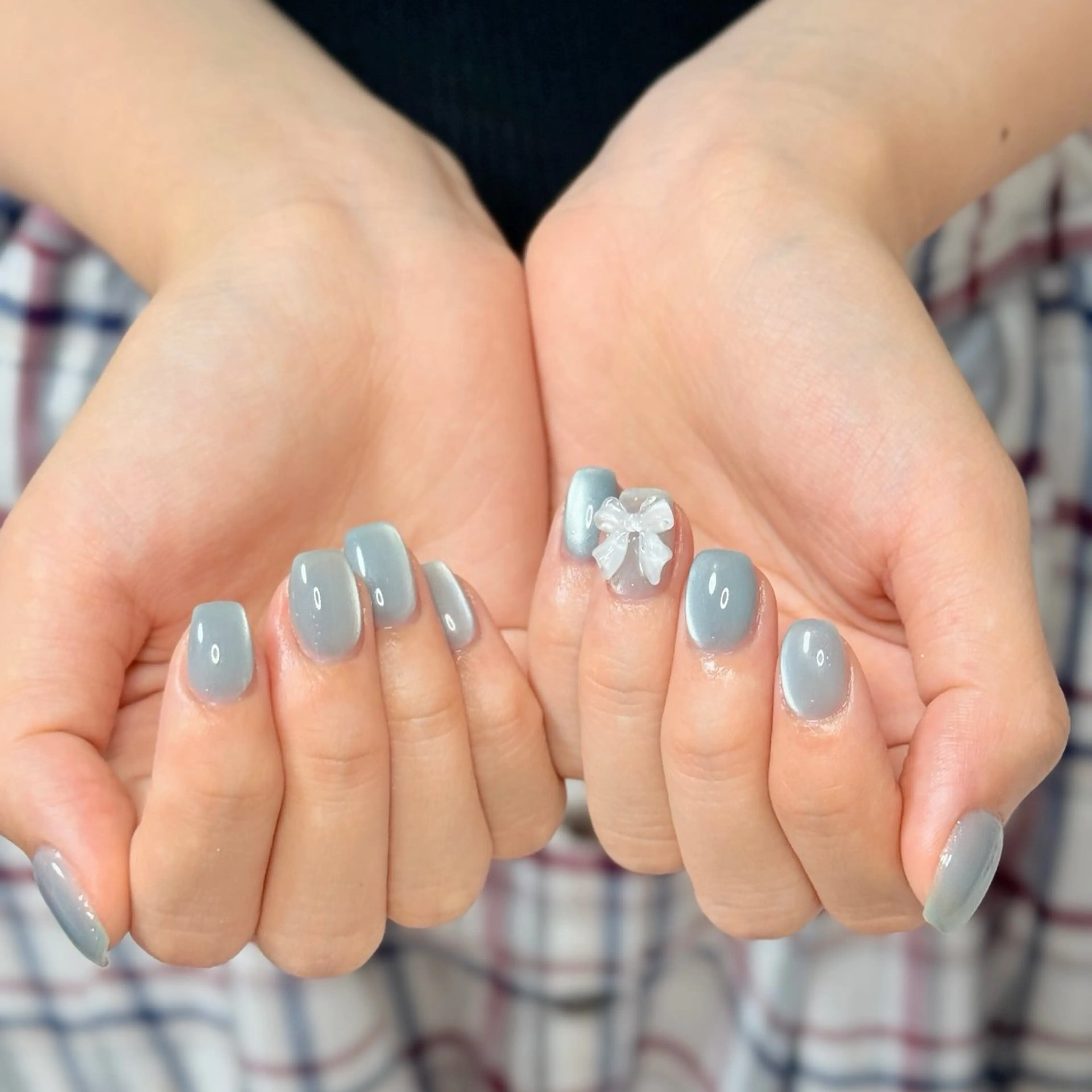 ネイル アートネイル オーロラネイル チークネイル フレンチネイル ガラスフレンチ ハンドネイル 🎀🎀YooLi Nail Salonのネイルデザイン