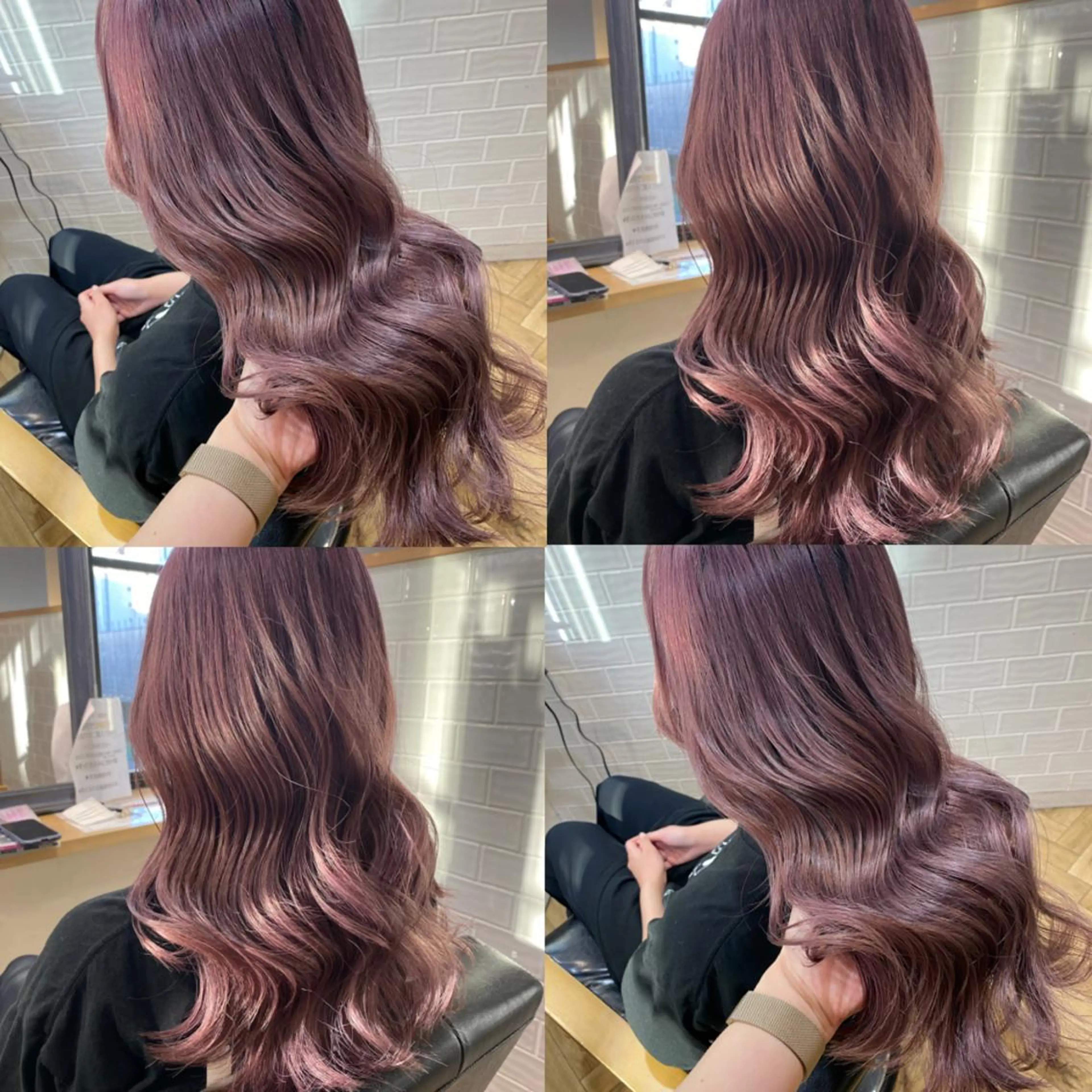 ロング カラー ラベンダーカラー ピンクカラー ピンクラベンダー 艶カラー/韓国顔周り 🎀mamiのヘアスタイル