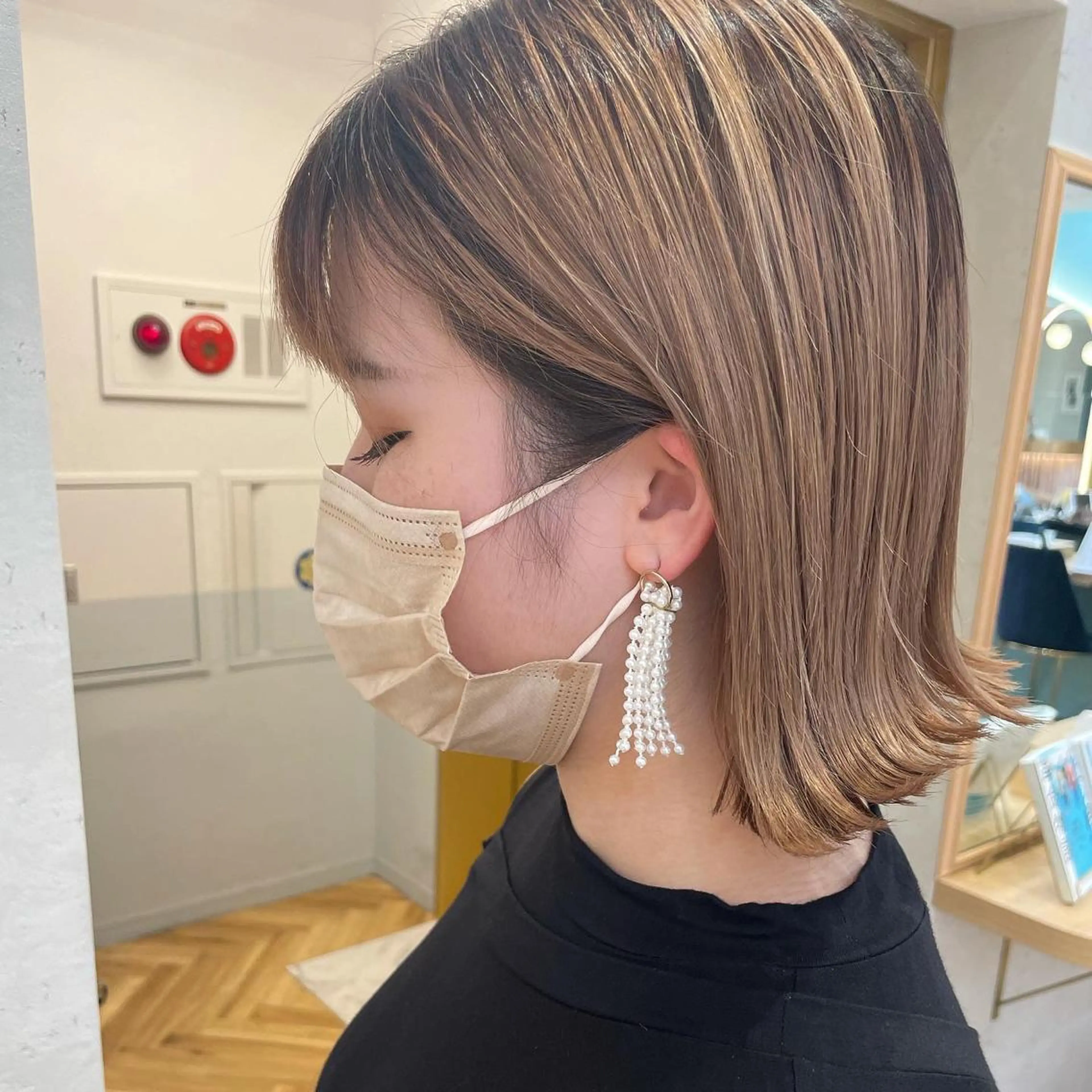 ショート 切りっぱなしボブ ボブ ♥️ブリーチ/ボブ/ レイヤー♥️maiのヘアスタイル