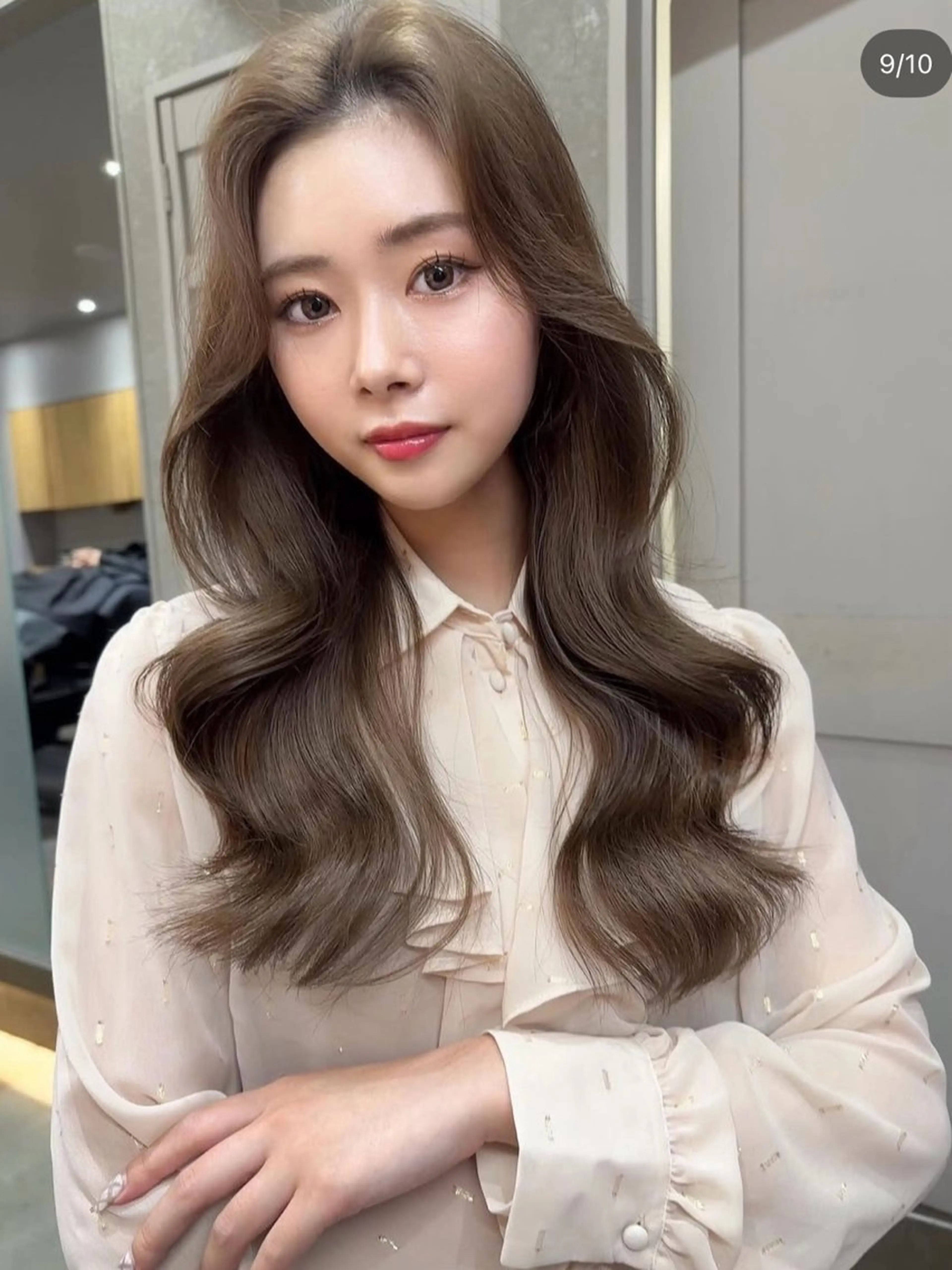 セミロング カラー カット ヘアカラー トリートメント レイヤー/韓国 ハイトーン興津史弥のヘアスタイル