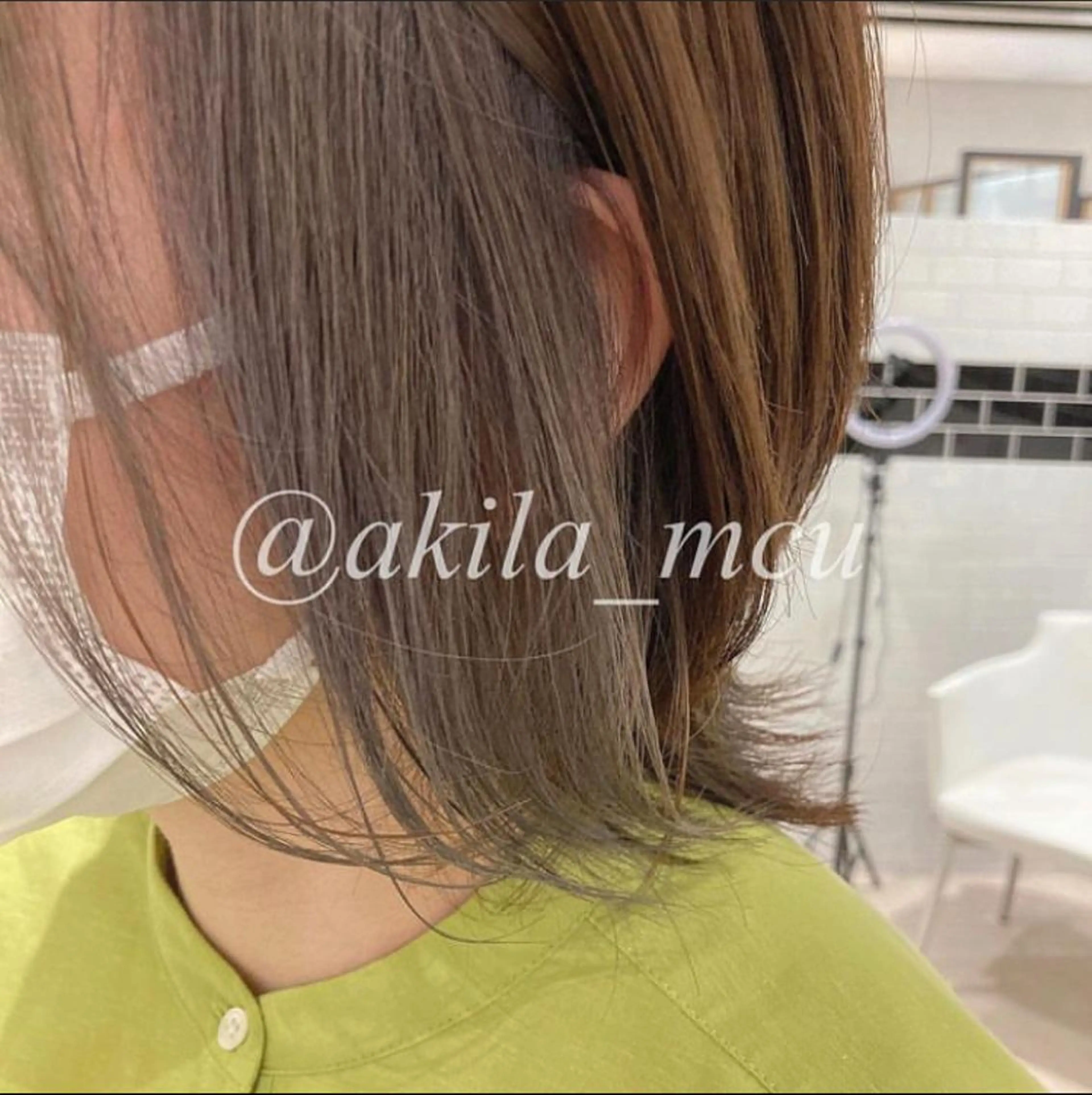 ショート カラー ヘアアレンジ ショートボブ アッシュ ミストバング ブリーチ 透明感カラー エグチ アキラのヘアスタイル