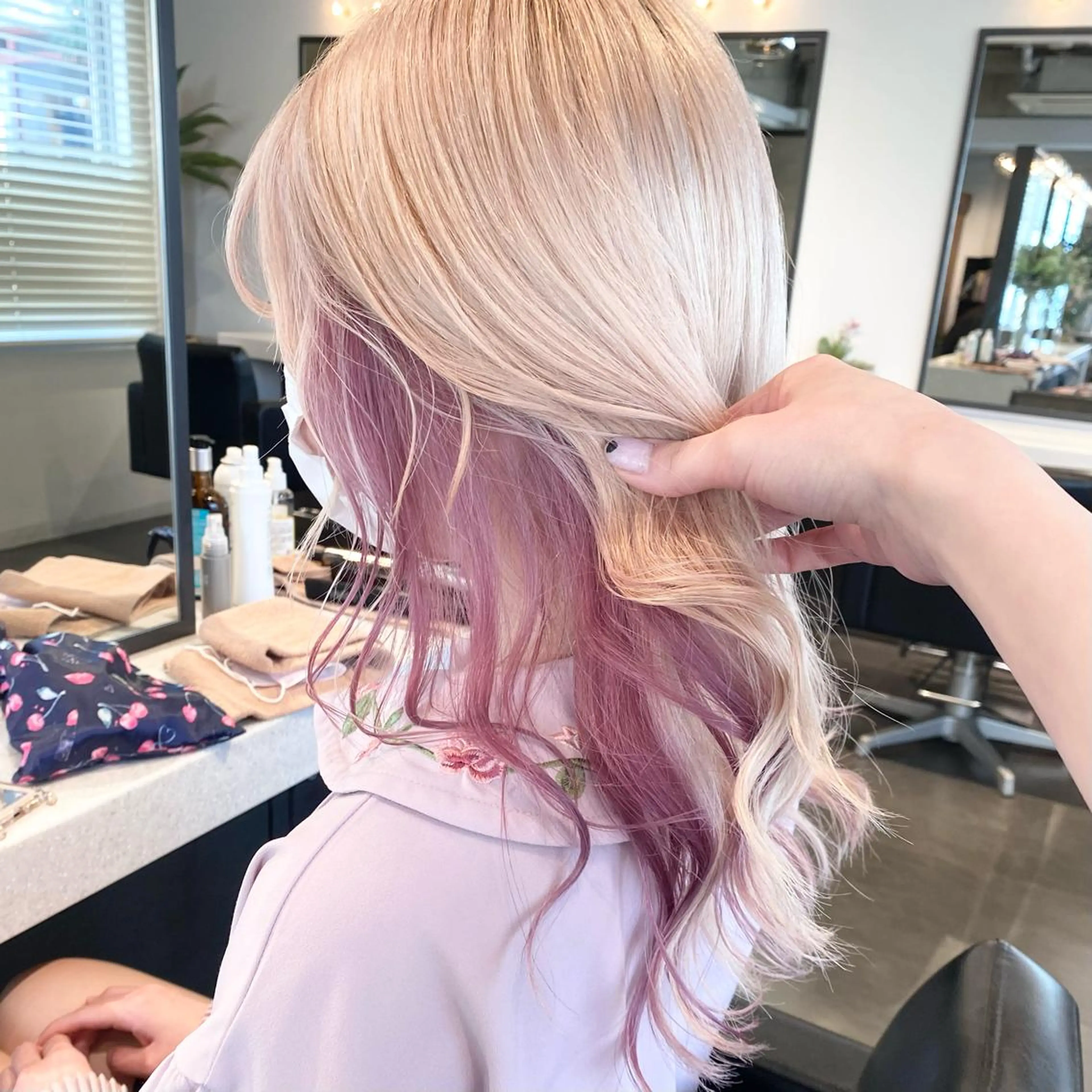 セミロング カラー 💗ガーリーヘア🎀 saki💗のヘアスタイル