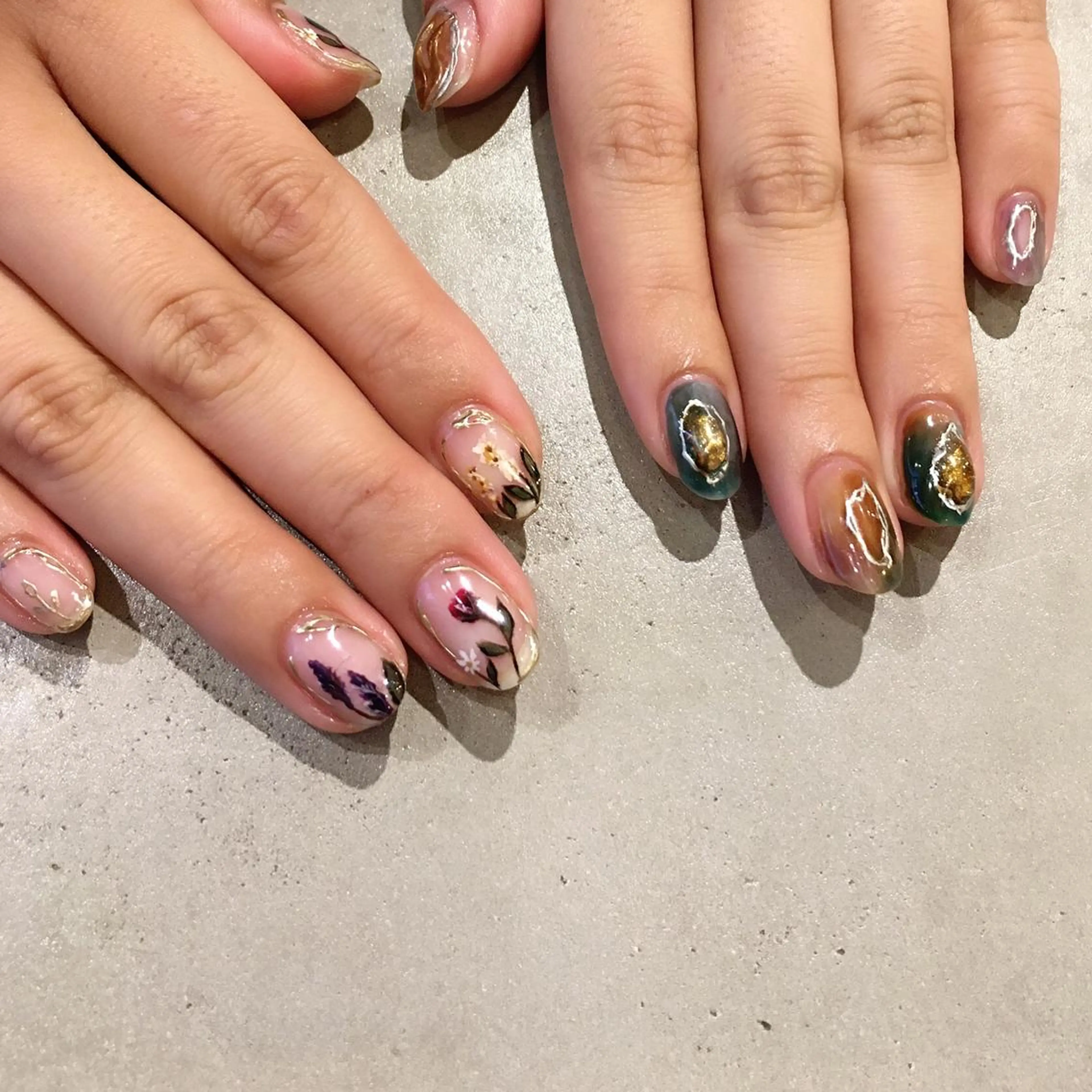 ネイル アートネイル 長さ出し ジェルネイル マットネイル ミラーネイル ハンドネイル nail salon Soeurのネイルデザイン