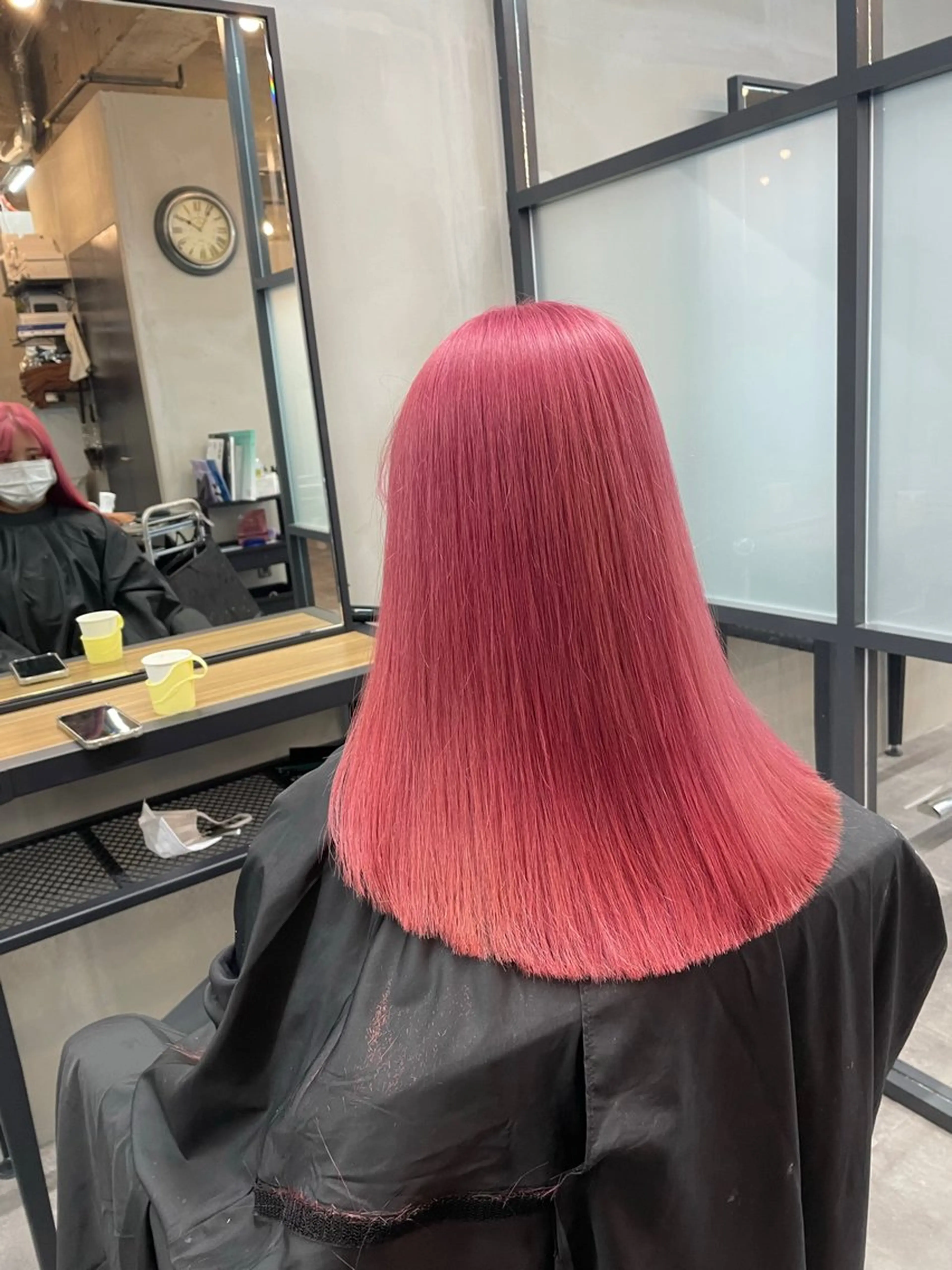 ロング カラー ブリーチ ケアブリーチ ピンクカラー カット ヘアカラー トリートメント 髪質改善＆トリートメント　ALLENhair八尾店所属・ALLENhair 八尾店のヘアスタイル