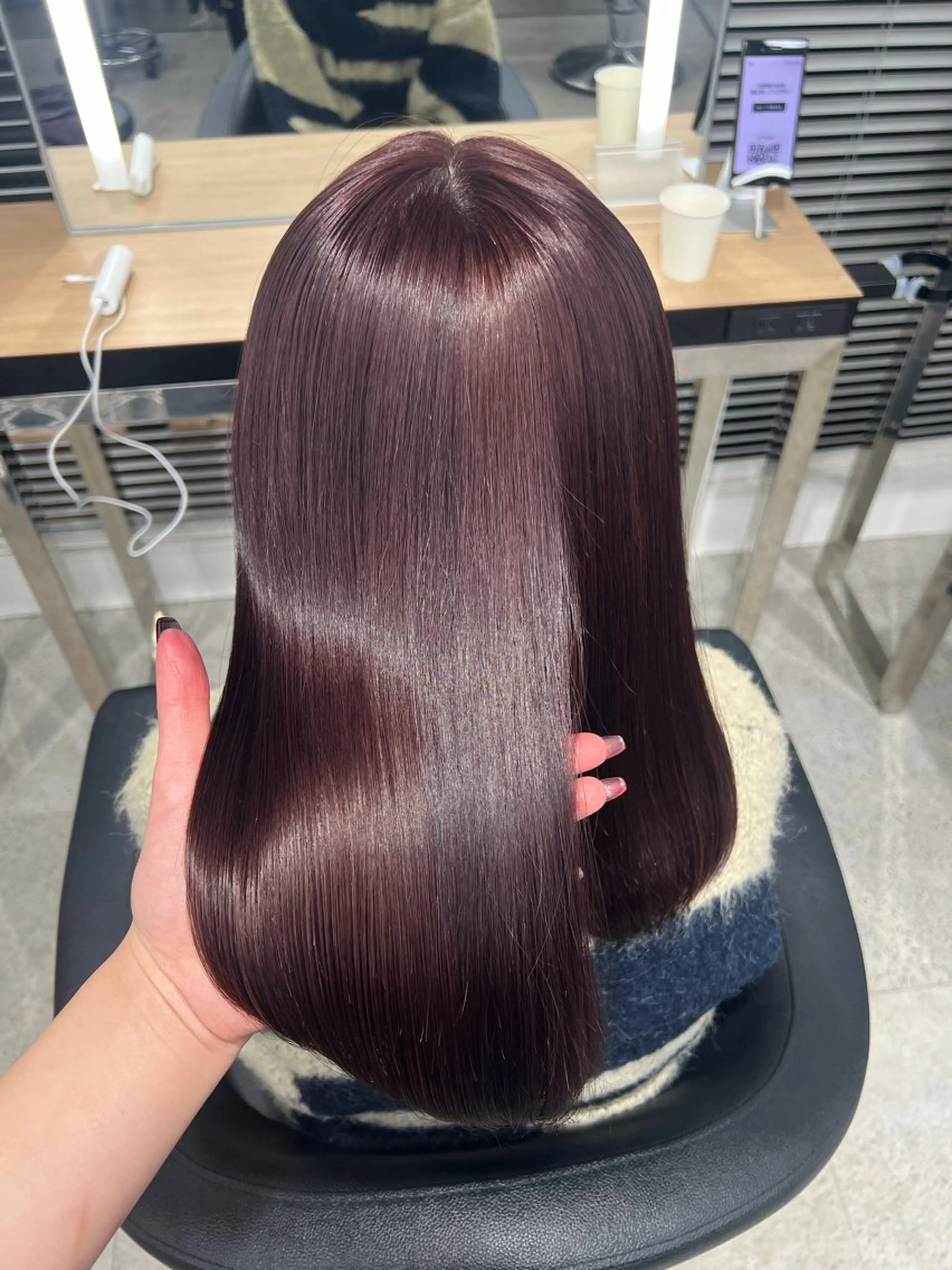 ロング カラー ブリーチ 髪質改善 トリートメント ヘアカラー 💗愛され暖色💗 ピンク/レッド💗のヘアスタイル