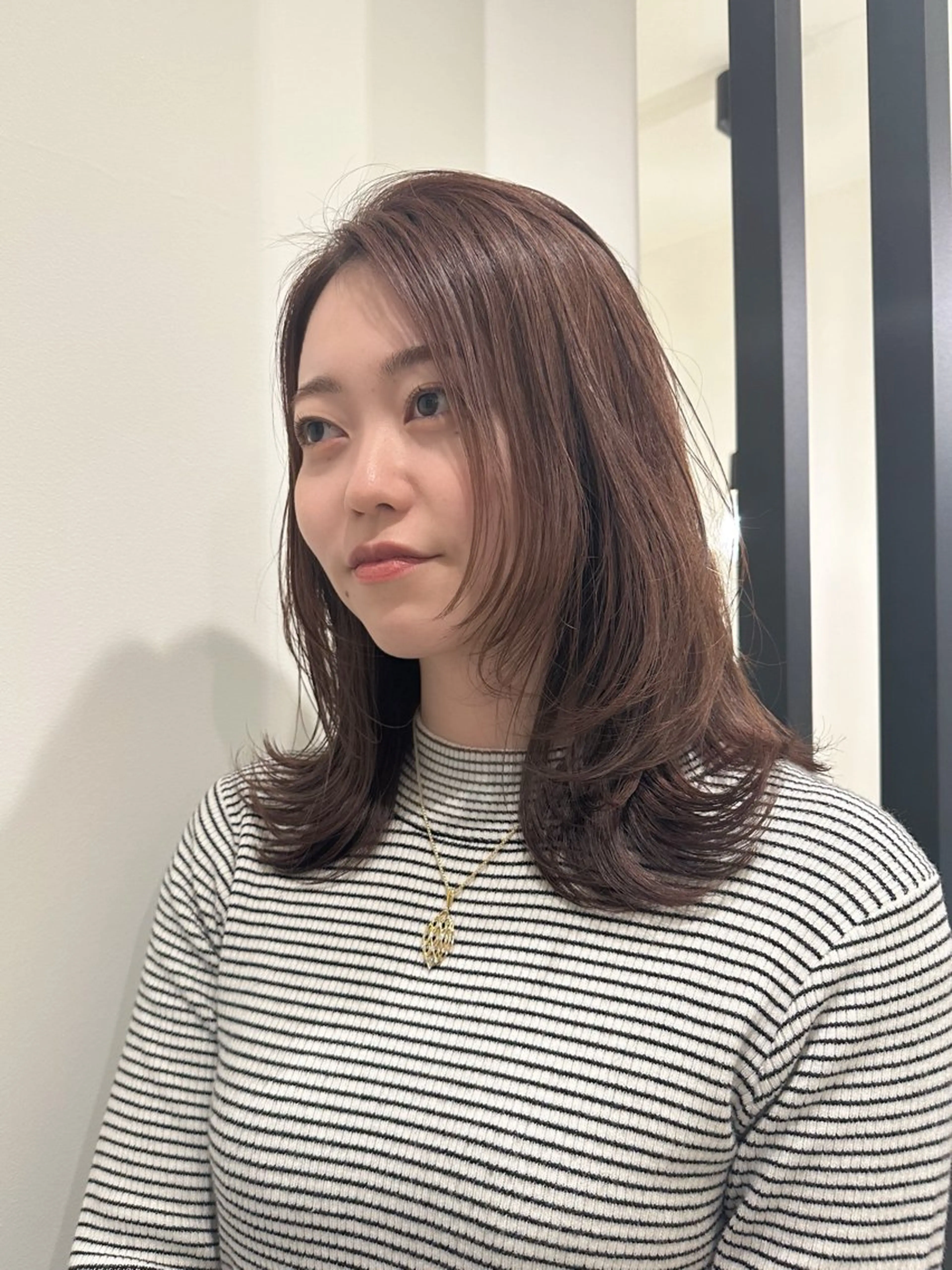 ミディアム カラー ショートボブ ボブ 顔まわりレイヤー 髪質改善 レイヤーカット 宮城 良太のヘアスタイル