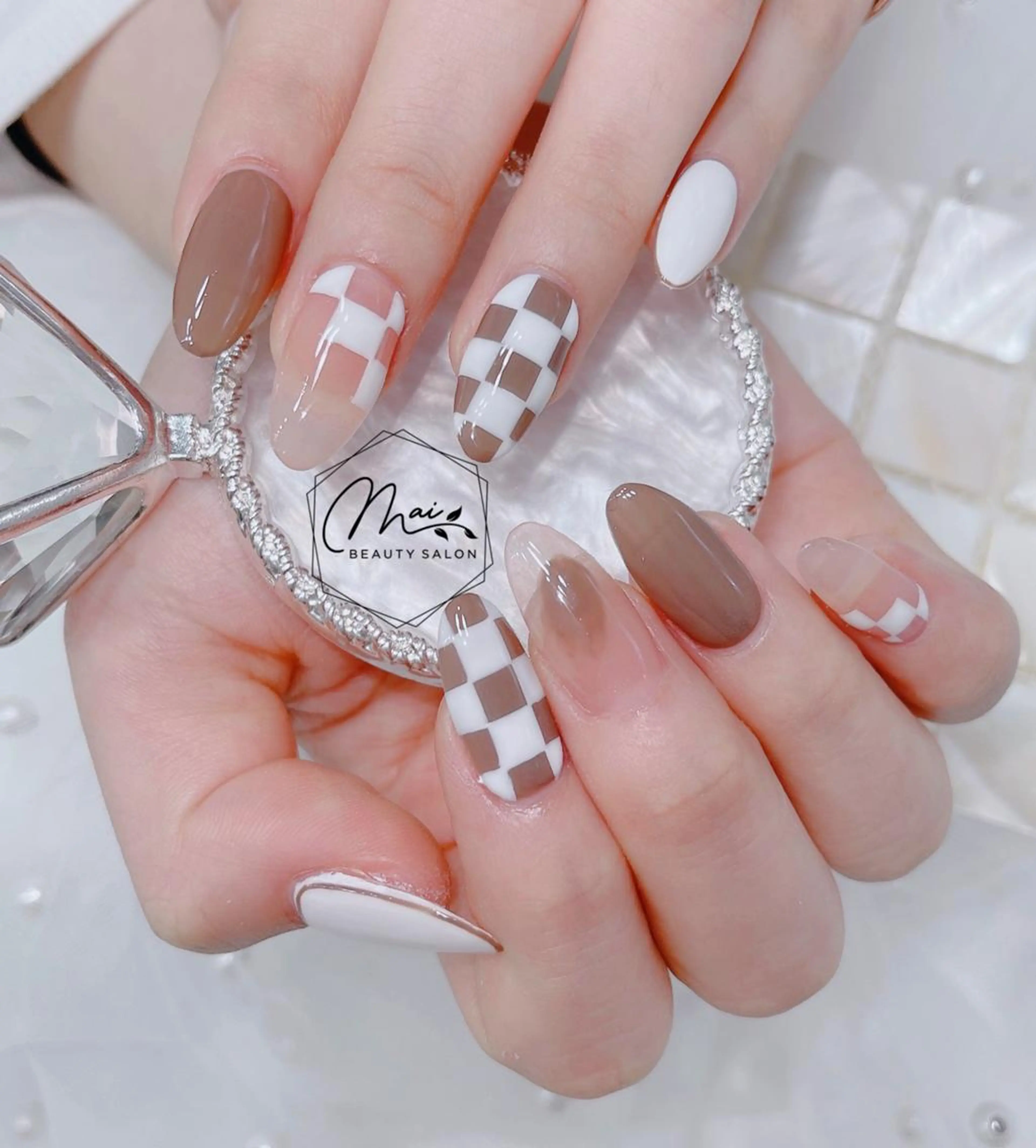 ネイル オーロラネイル 長さ出し フラッシュネイル フレンチネイル ジェルネイル MaiBeauty マイ マイのネイルデザイン