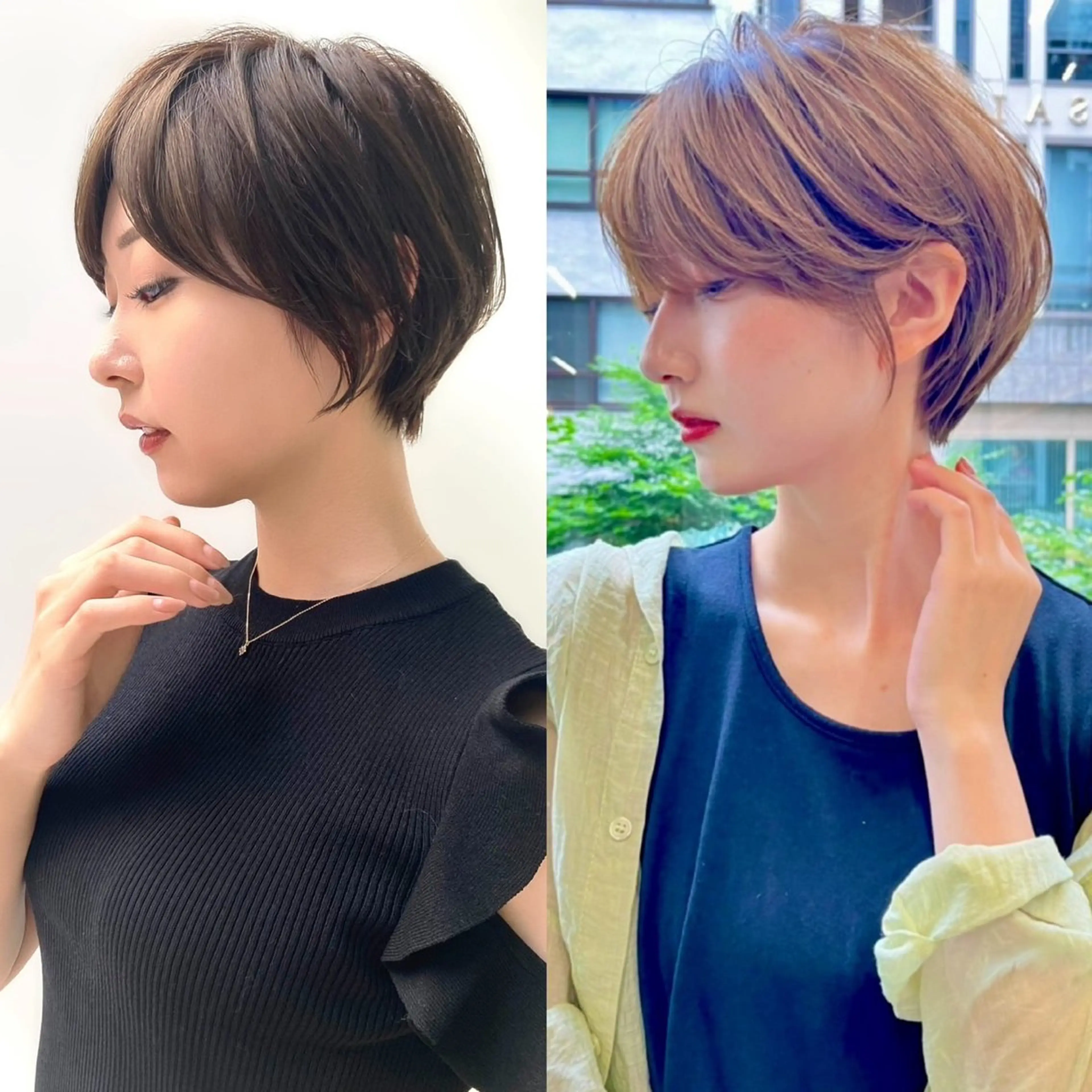 ショート カラー ヘアカラー トリートメント Misora/ボブ/ レイヤー/艶カラーのヘアスタイル