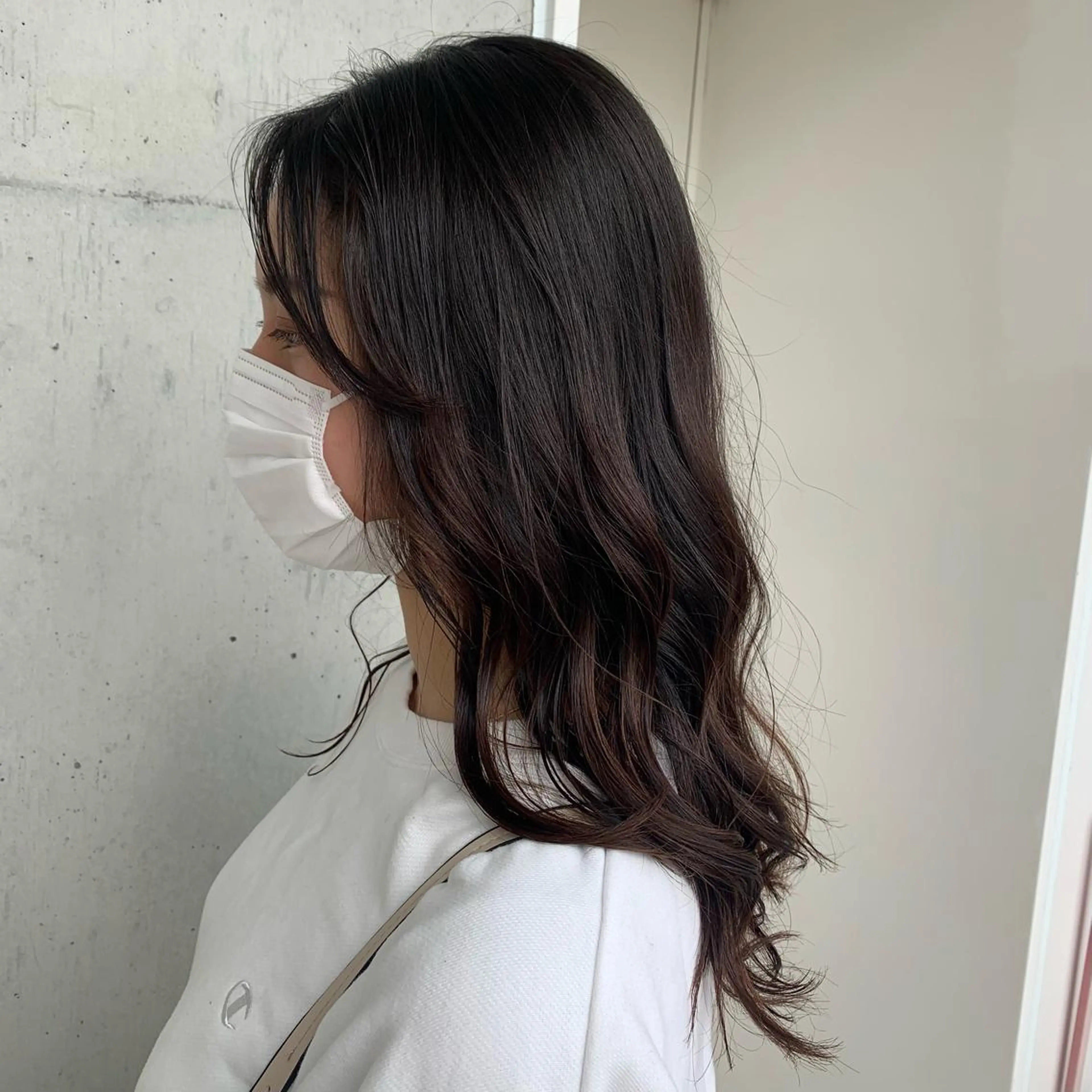 ロング カラー 顔周りカット カネコ ユカリのヘアスタイル
