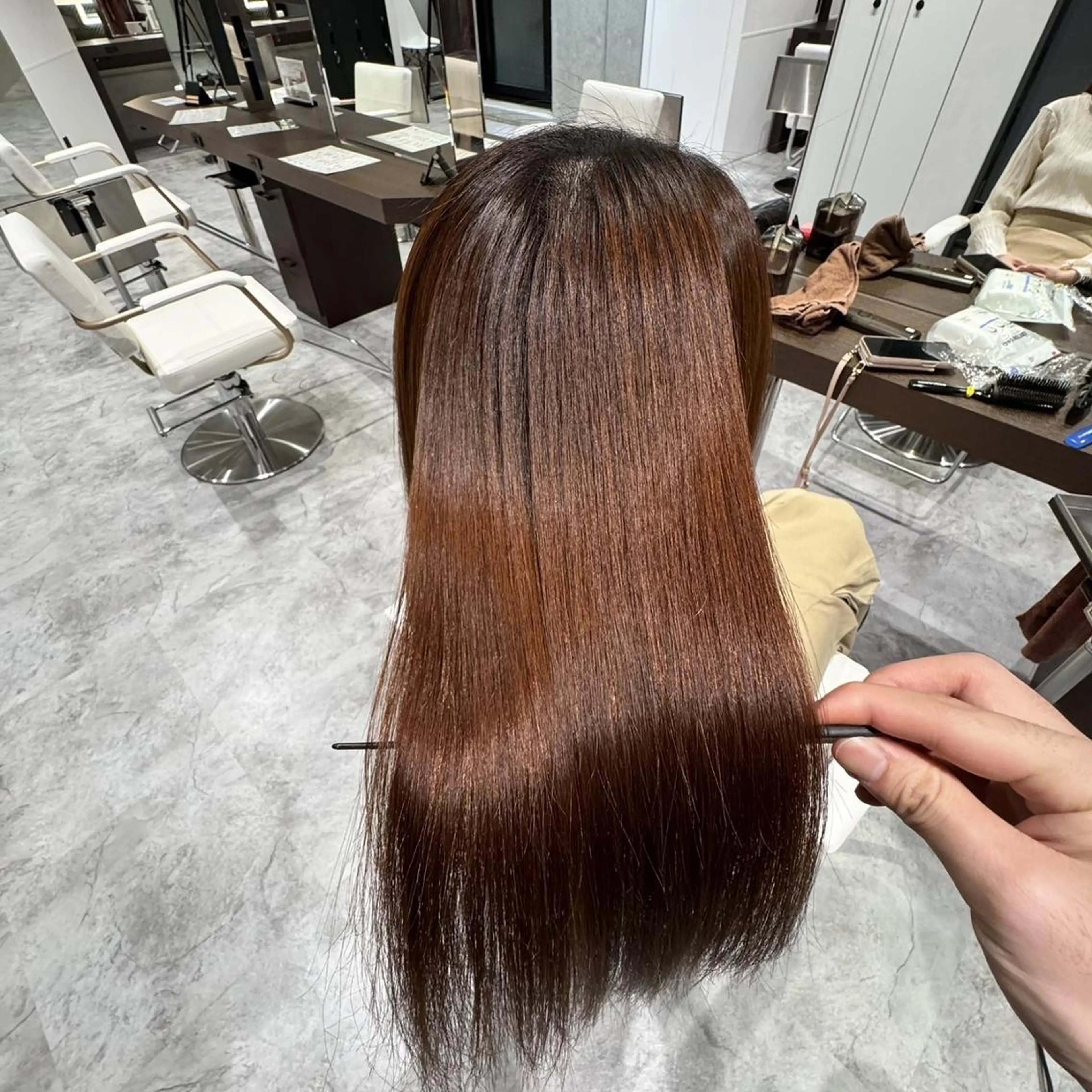 セミロング パーマ 縮毛矯正 レディースモデル募集 ✨辻 日向のヘアスタイル