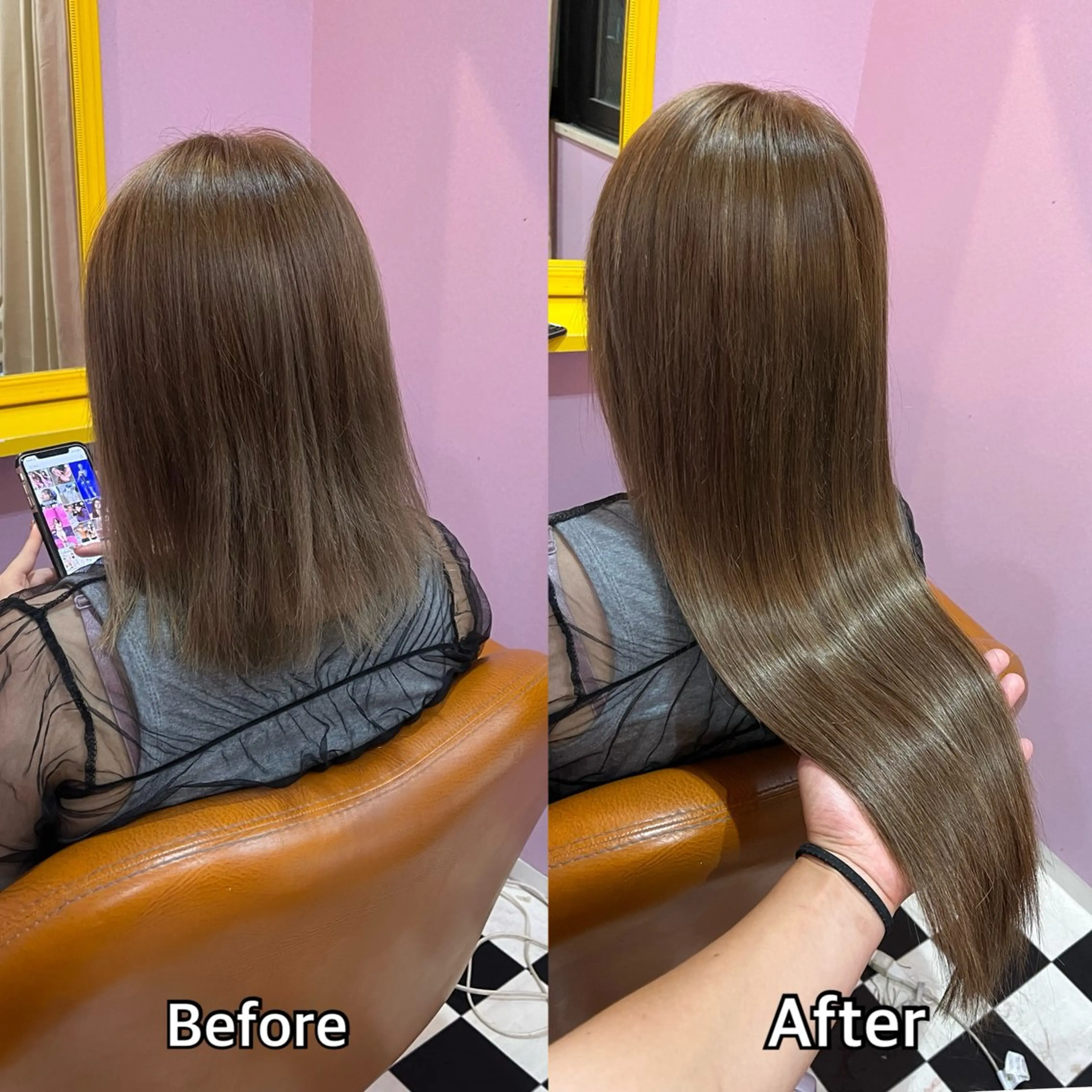 ロング エクステ シール+ちび編み込み エクステ梅田🐨のヘアスタイル