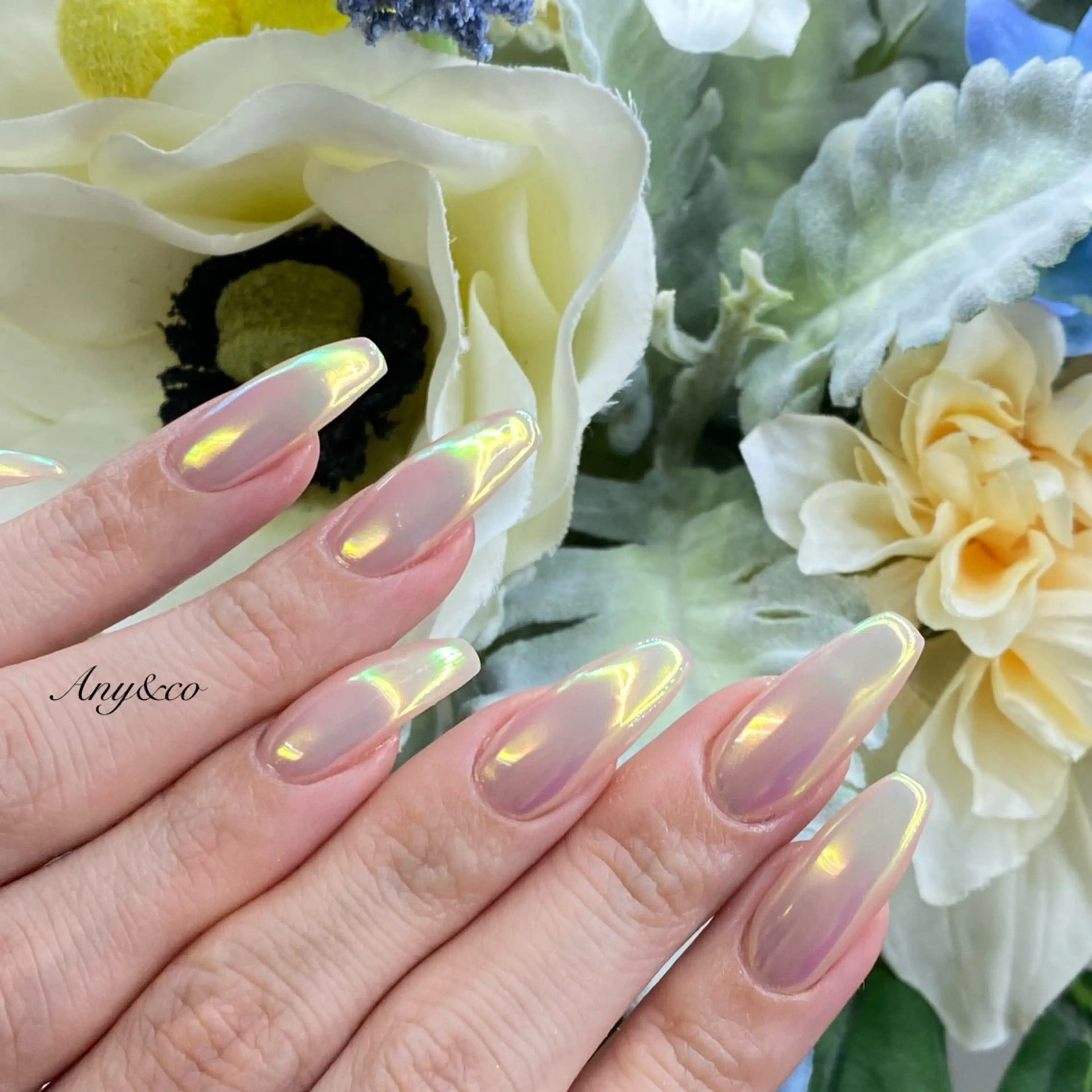 ネイル オーロラネイル シンプルネイル Any&co 【エニコ】のマツエク・マツパデザイン