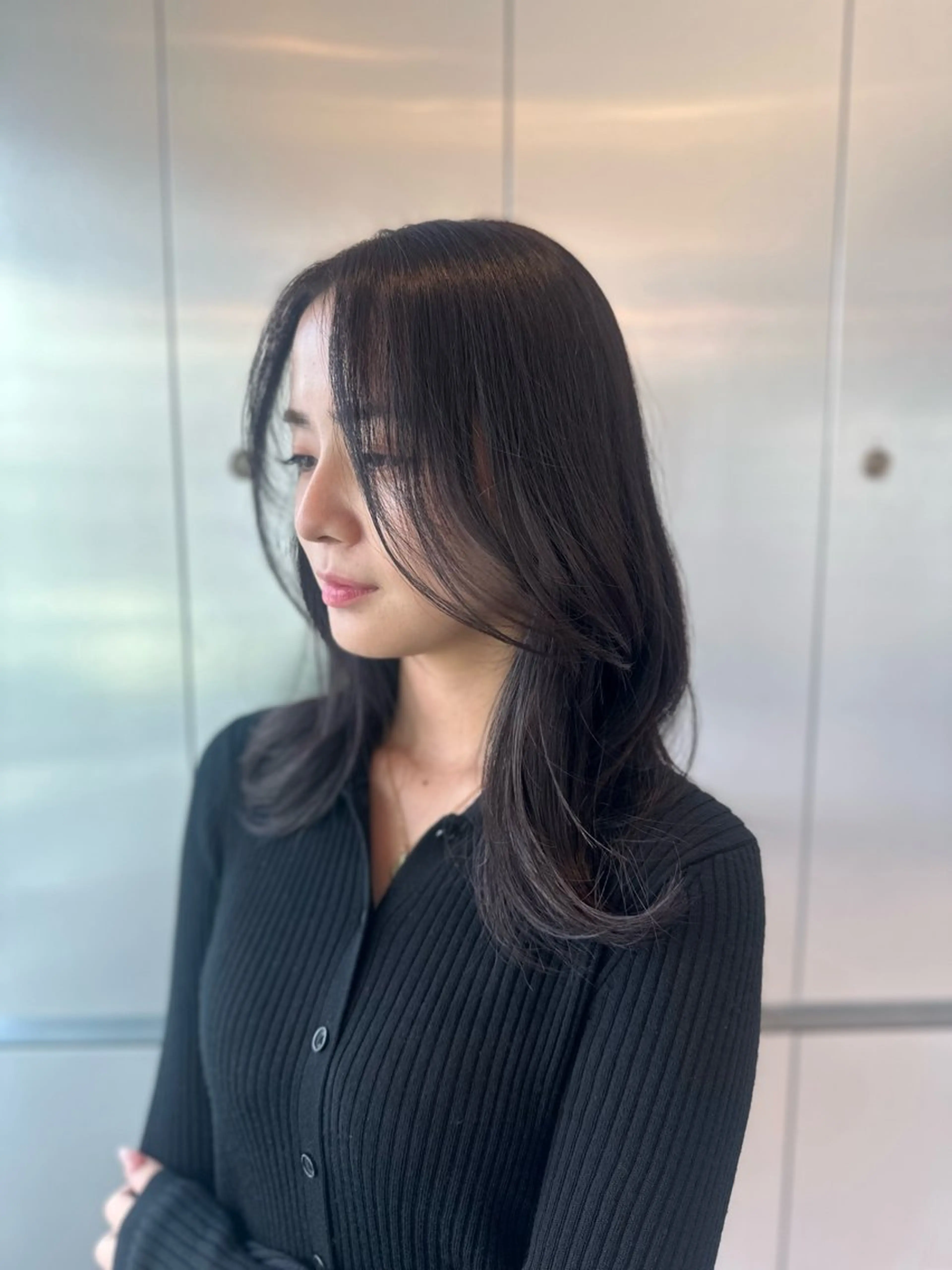 セミロング 韓国レイヤー/艶髪/ manami🥣のヘアスタイル