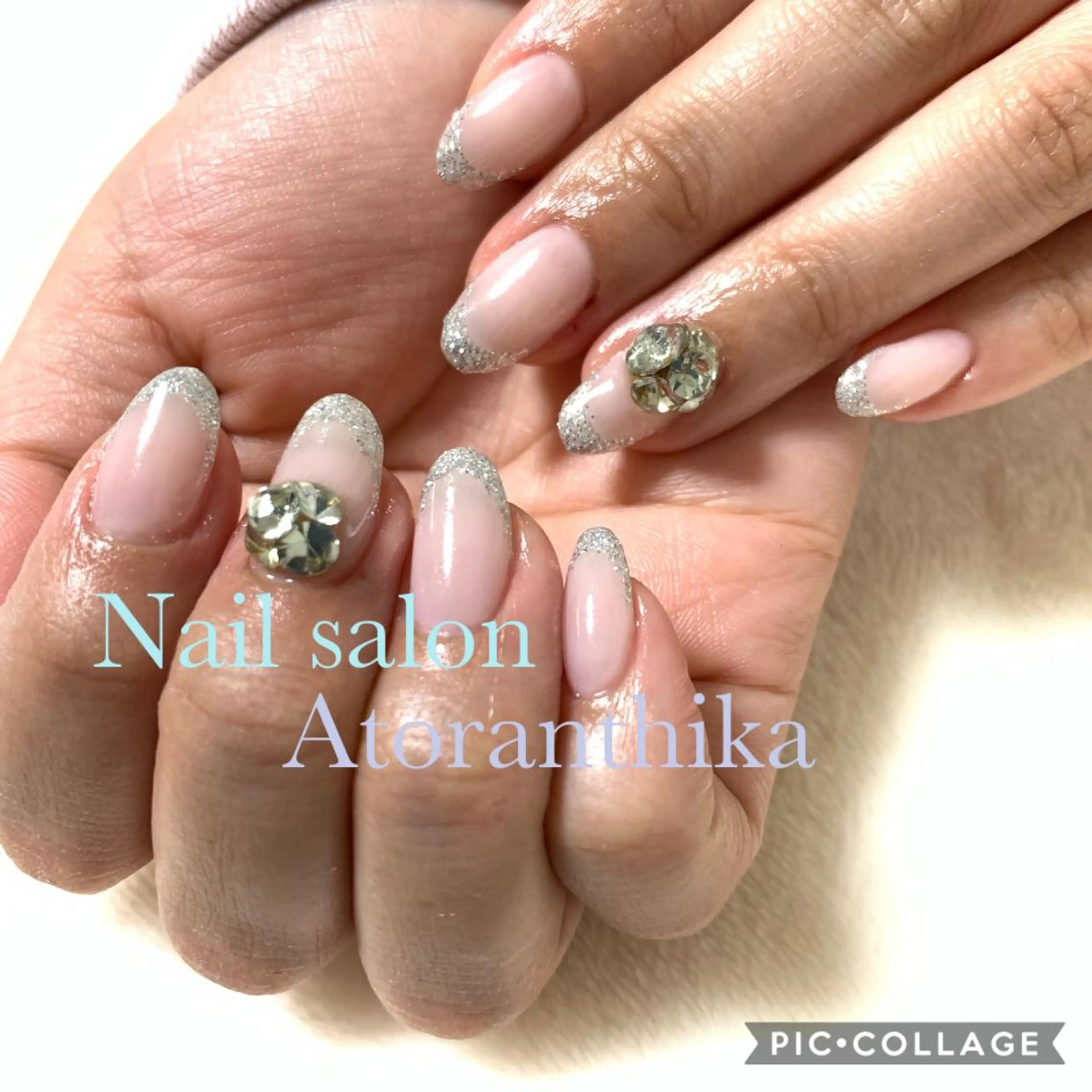 ネイル フレンチネイル ラメ(グリッター) ハンドネイル Nail salon Atlantica所属・Nail salon ✩ ｱﾄﾗﾝﾃｨｶのネイルデザイン