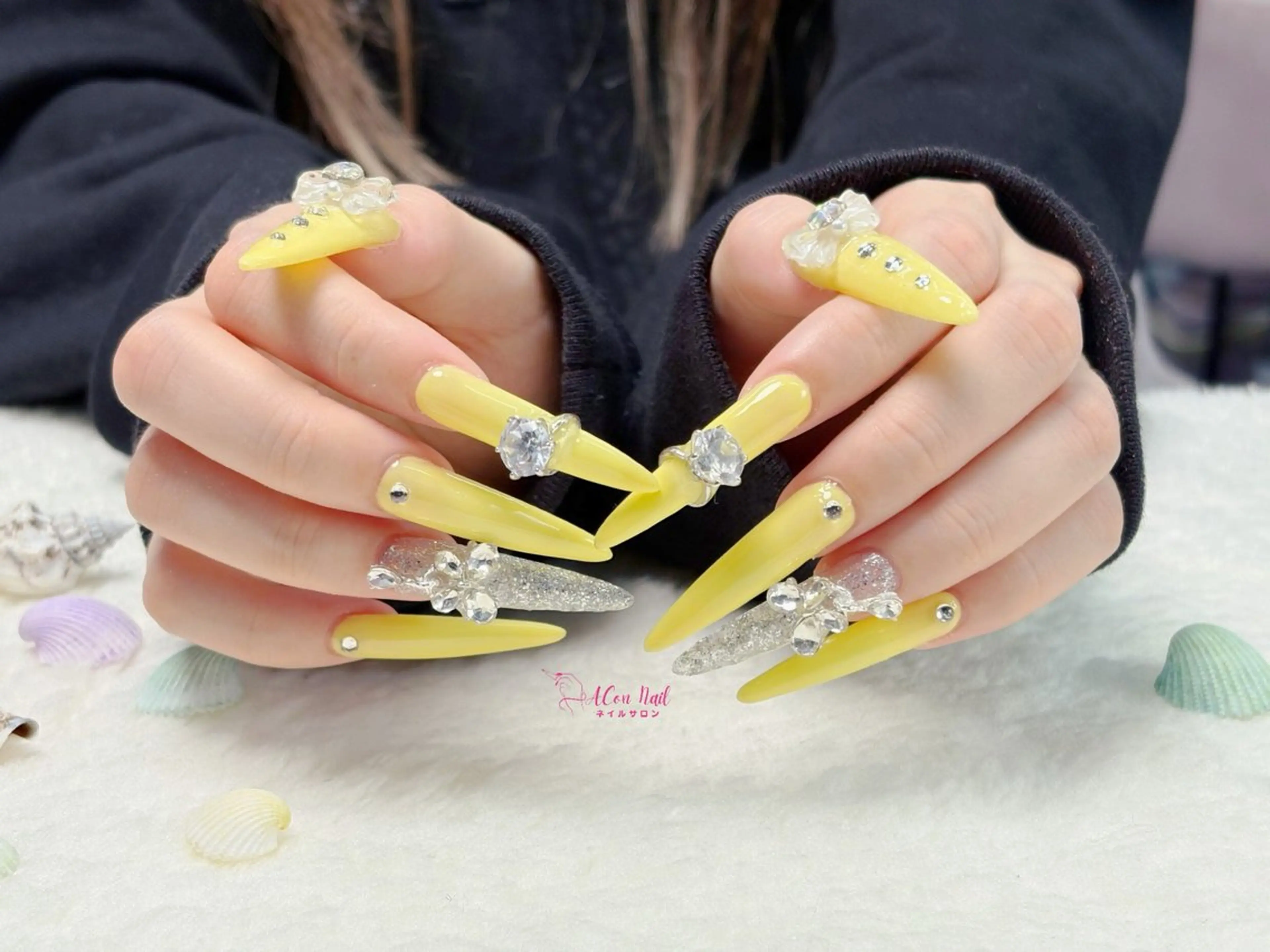 ネイル 桜ネイル 長さ出し フラワーネイル フレンチネイル ジェルネイル ハンドネイル AConNailSalon所属・ACon NailSalonのネイルデザイン