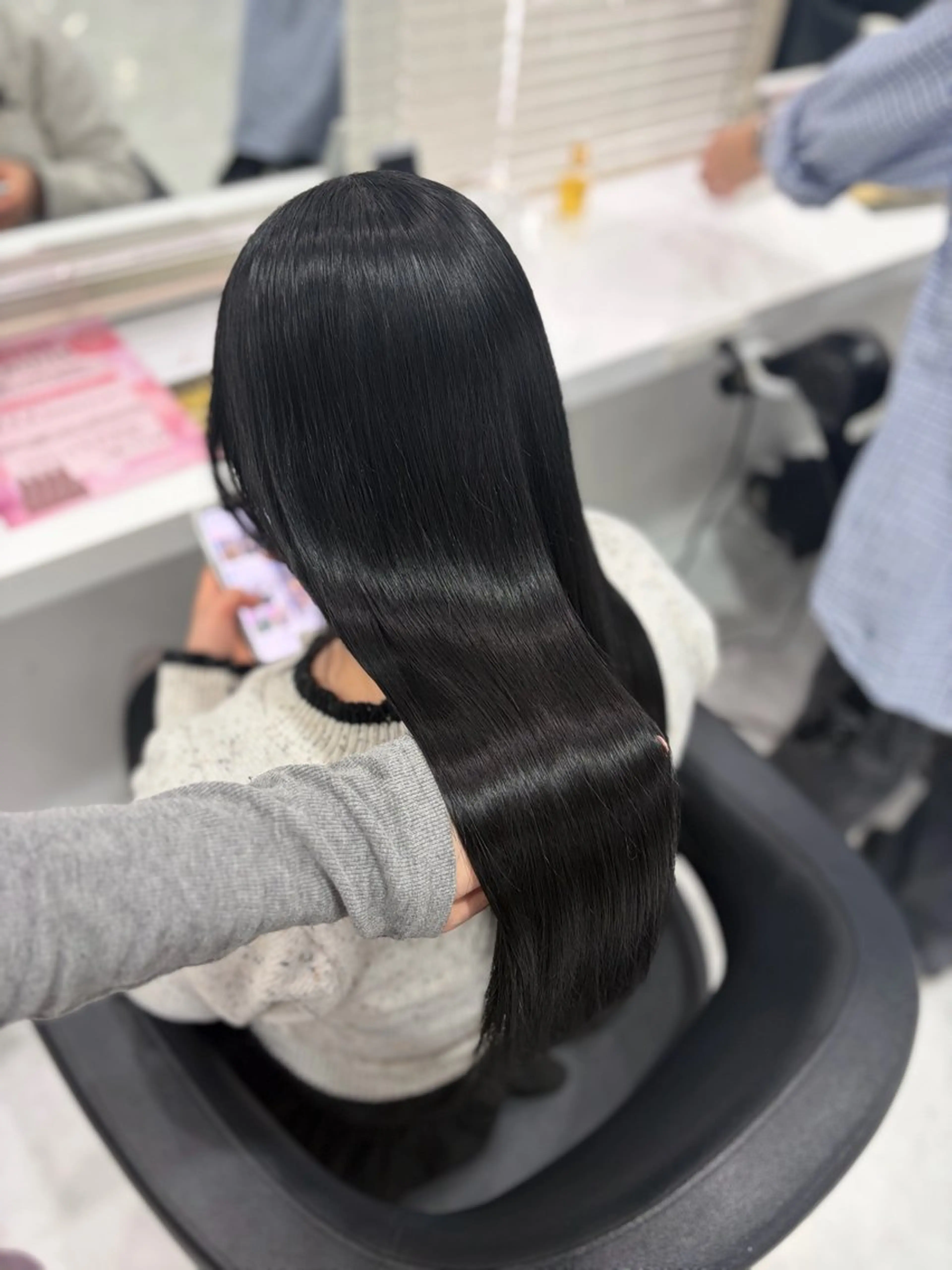 ロング カット 縮毛矯正 韓国トレンドヘア🤍 Chima🤍のヘアスタイル