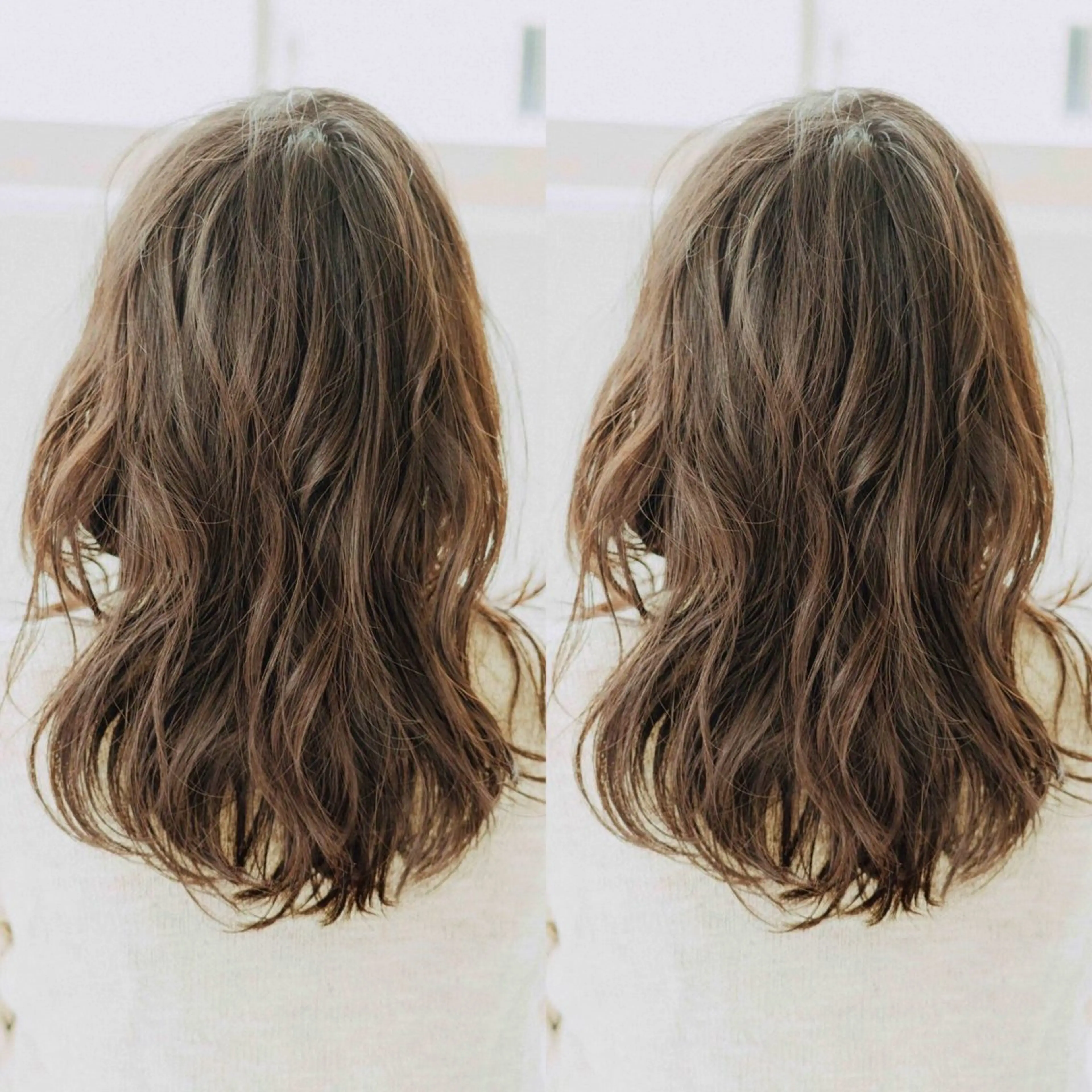 ミディアム カラー ブリーチ無し白髪ぼか し/艶髪/津嘉山のヘアスタイル