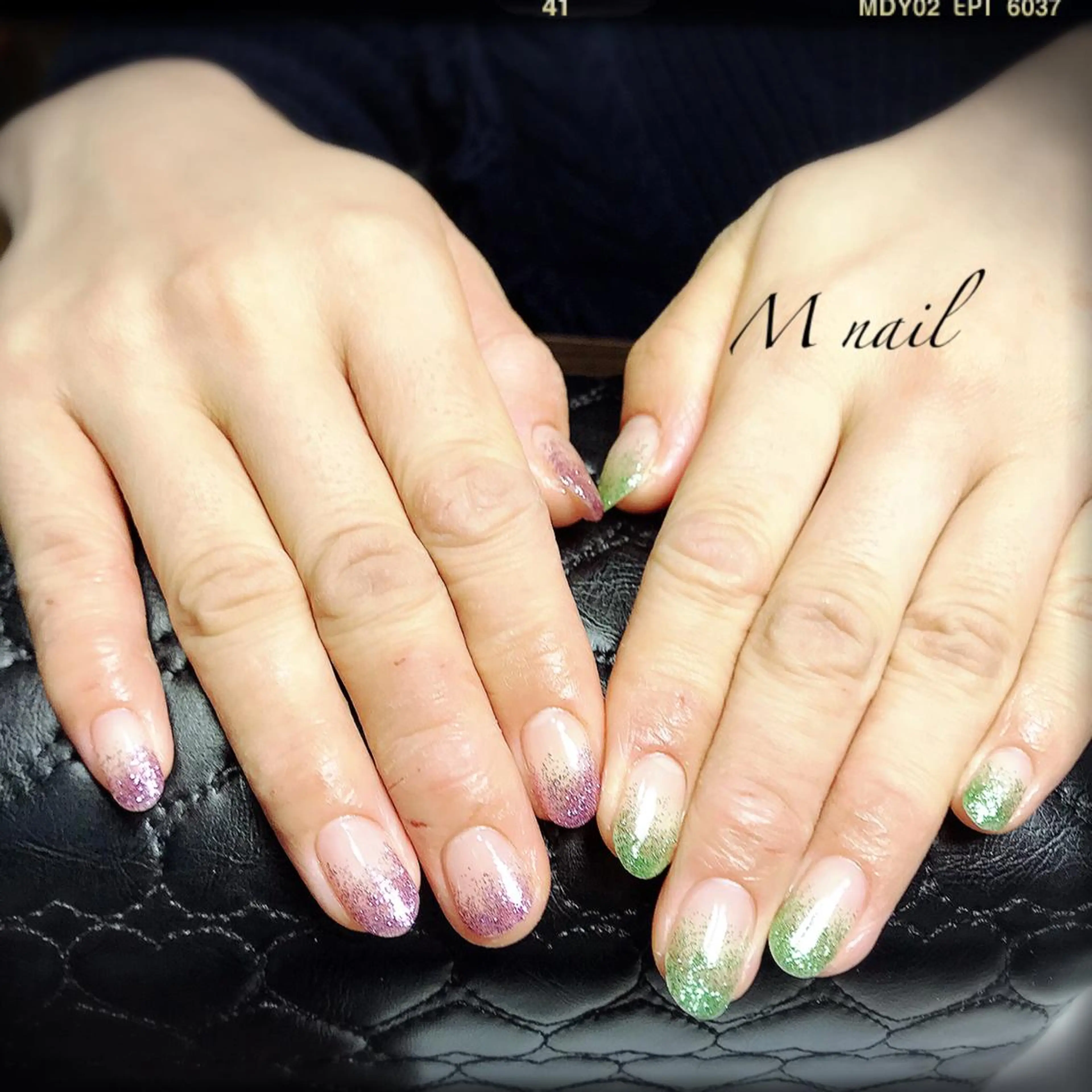 ネイル グラデーション ラメ(グリッター) ラメグラデーション M nail 市原市ちはら台のネイルデザイン