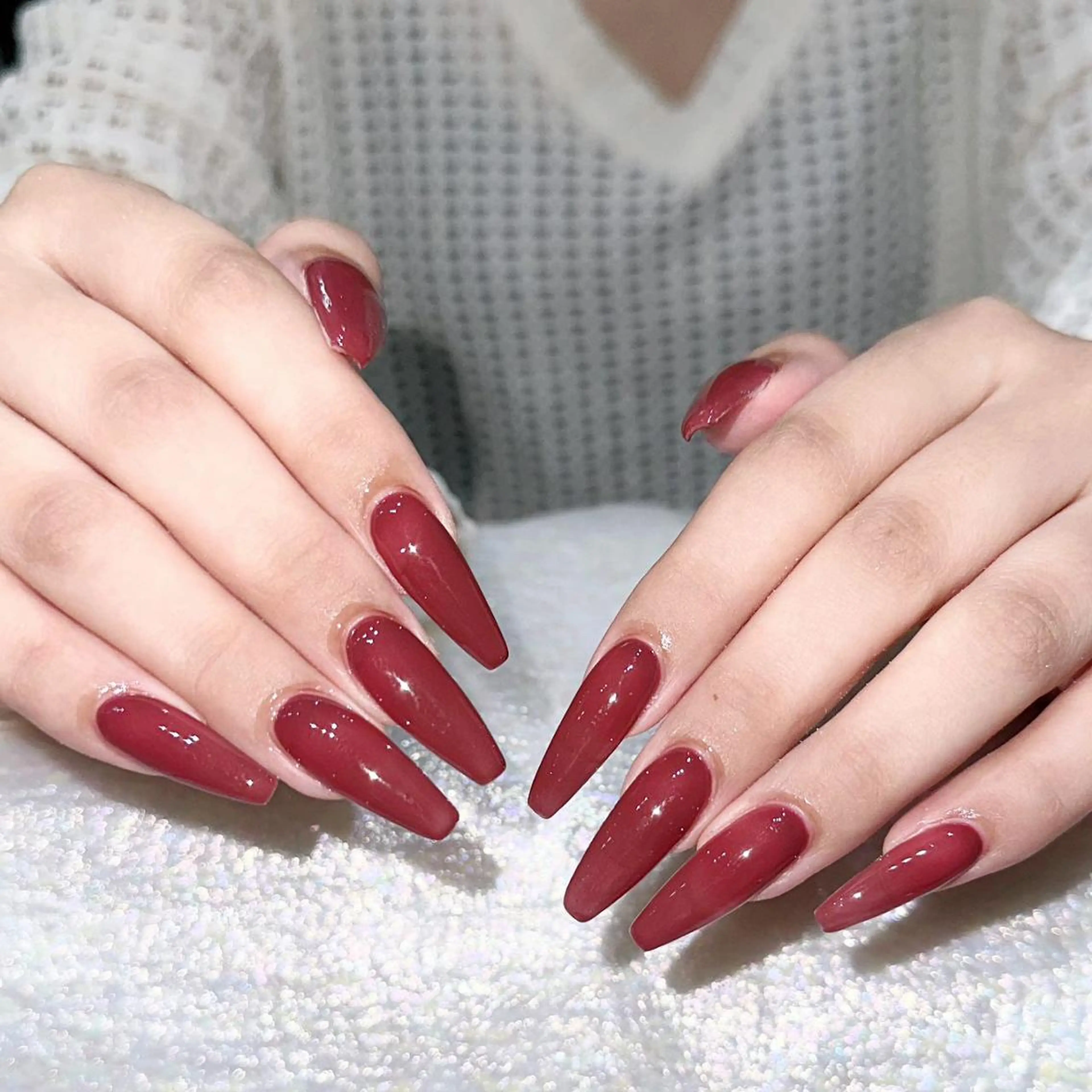 ネイル 長さ出し マグネットネイル ワンカラーネイル ネイルチップ Queen‘s なんのネイルデザイン