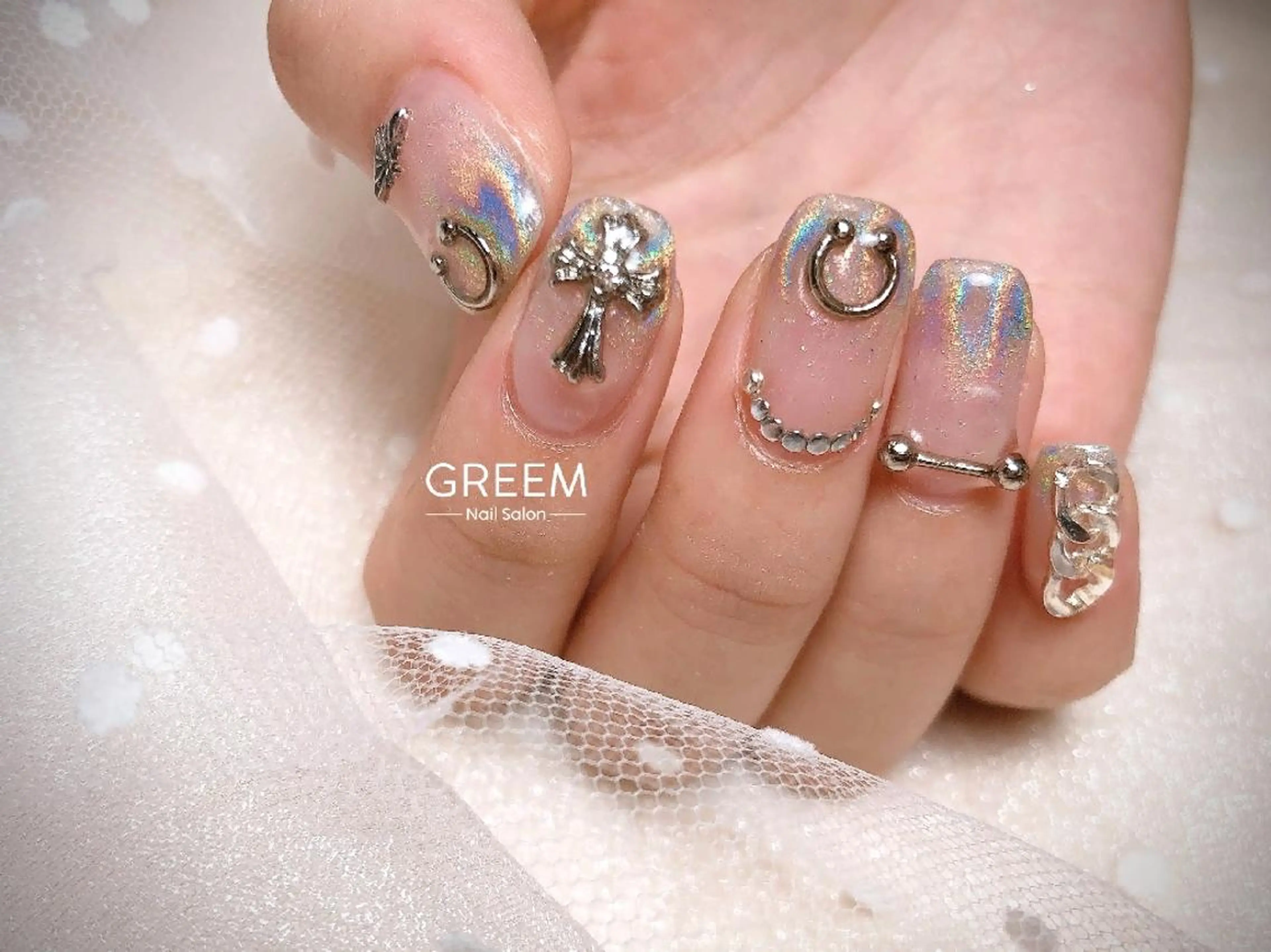 ネイル ジェルネイル マグネットネイル 持ち込み 冬ネイル フットネイル GREEM グリームのネイルデザイン