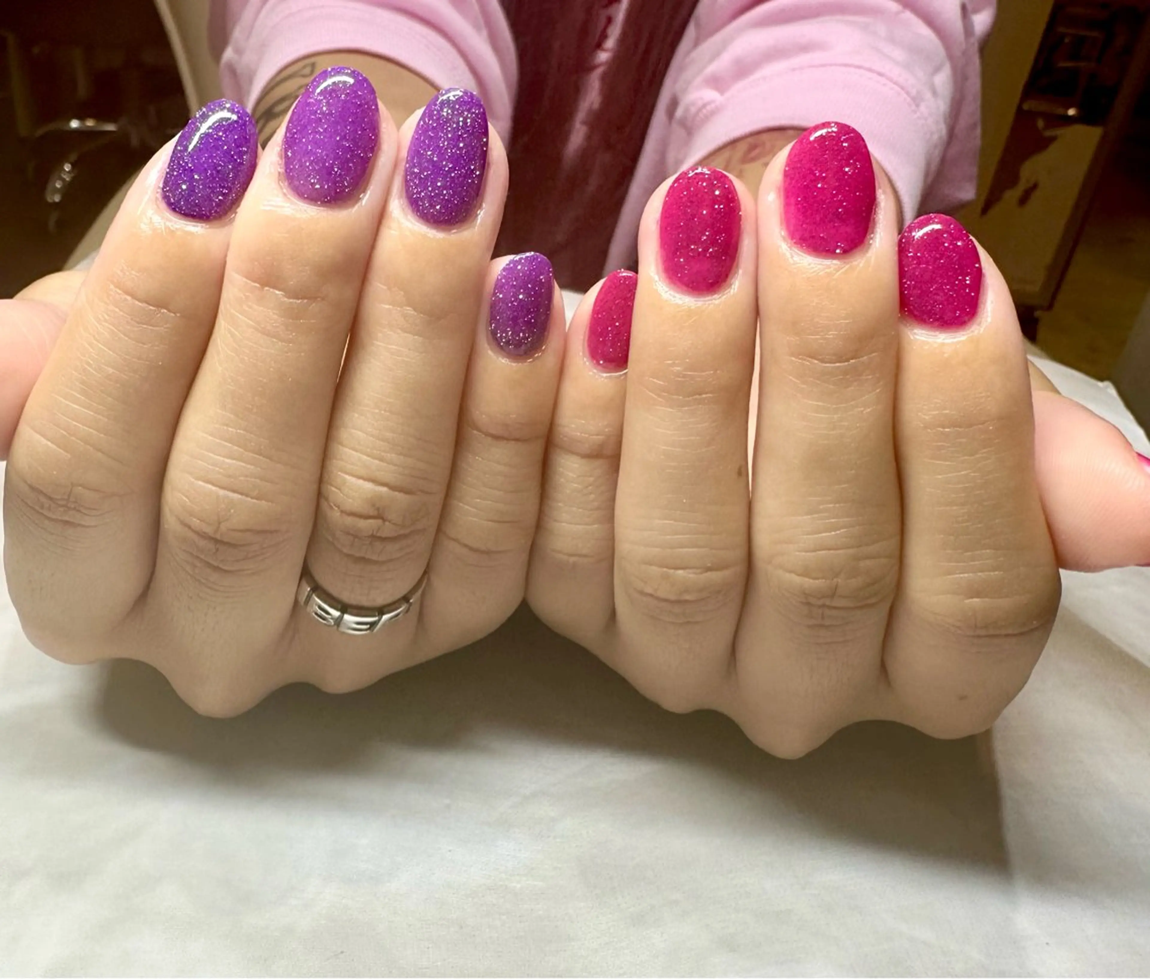 ネイル フラッシュネイル キラキラネイル ワンカラーネイル Tanemoto所属・Ueda Rieのネイルデザイン