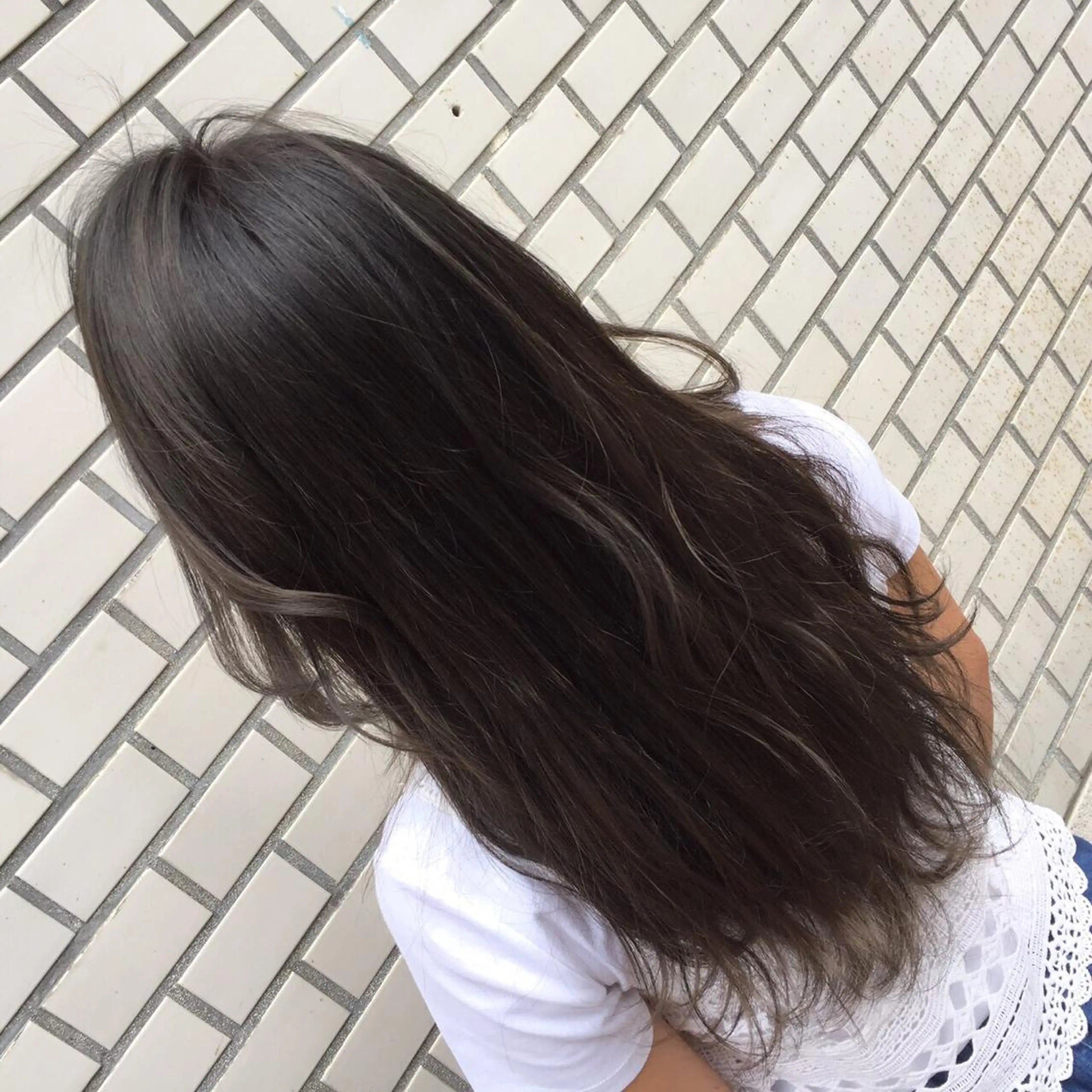 ロング カラー 透明感カラー ハイライトカラー ハイライト 地毛風ストレート ⚡️下ノ村柊斗⚡️のヘアスタイル