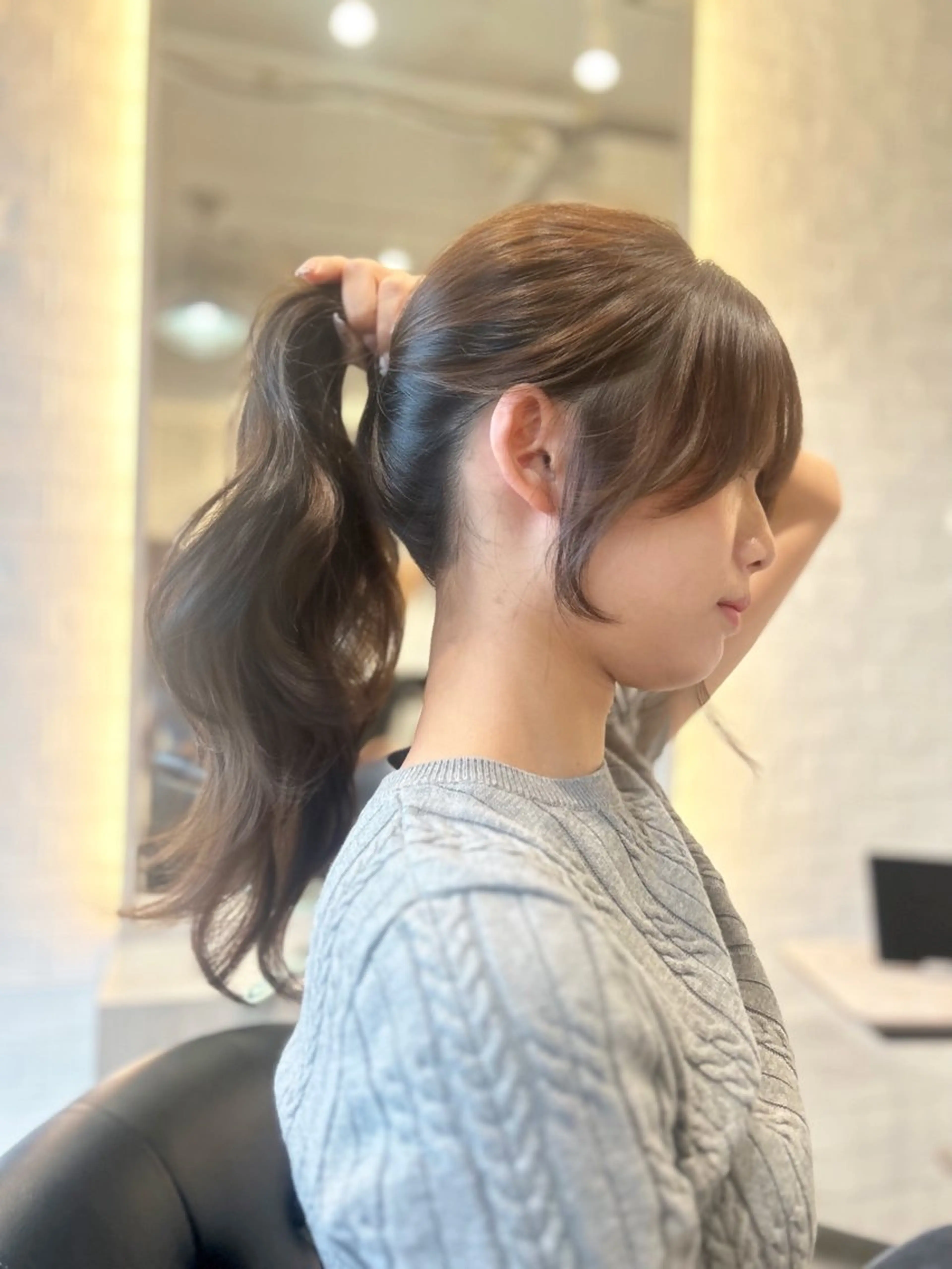 ロング カラー カット ヘアカラー パーマ 縮毛矯正 トリートメント &chaLme   心斎橋所属・emi/髪質改善/ 韓国風/艶カラーのヘアスタイル
