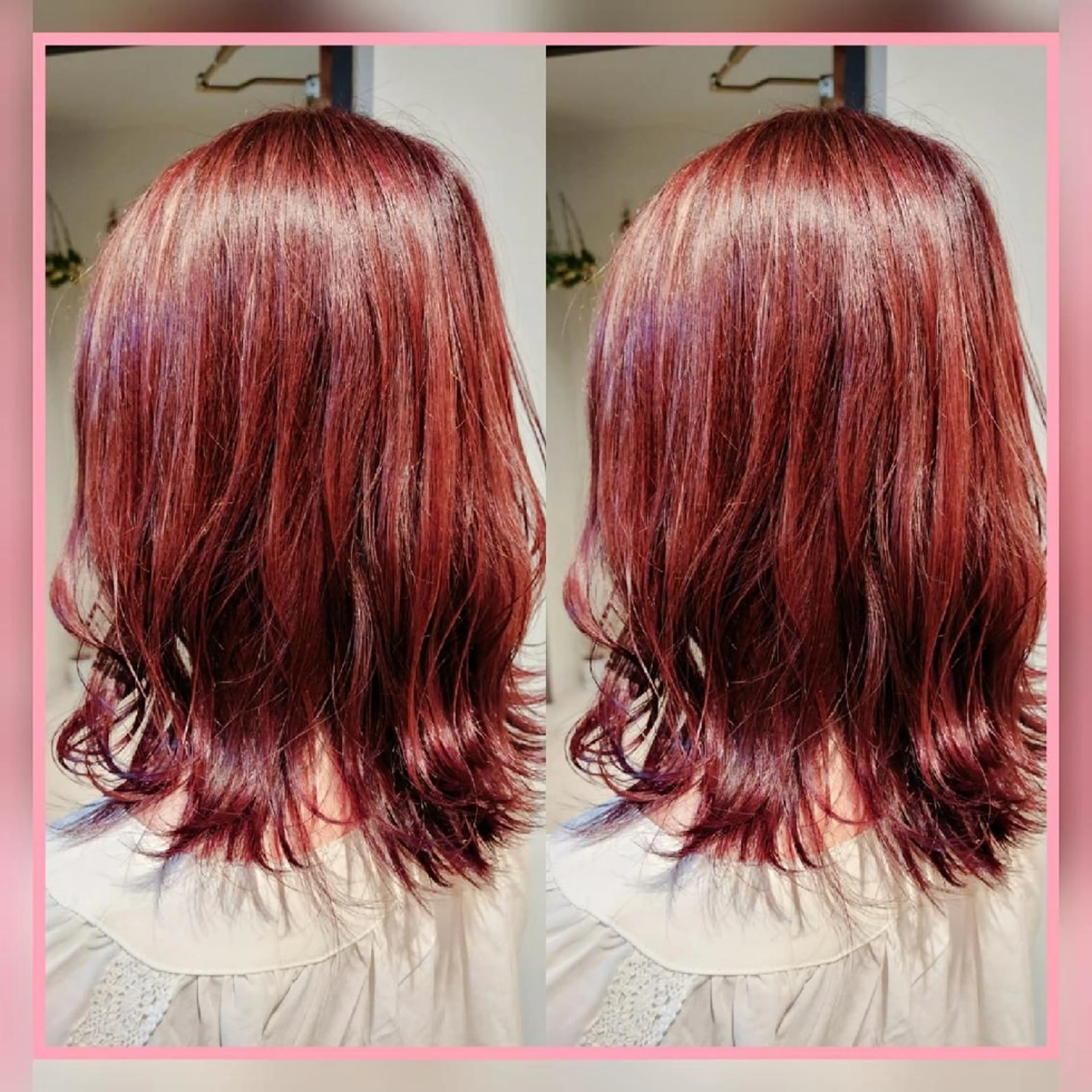 カラー ミディアム ベージュカラー ブリーチ ボルドーカラー カシス インナーカラー [Lil by  JIL BLAN]所属・田中 孝征のヘアスタイル