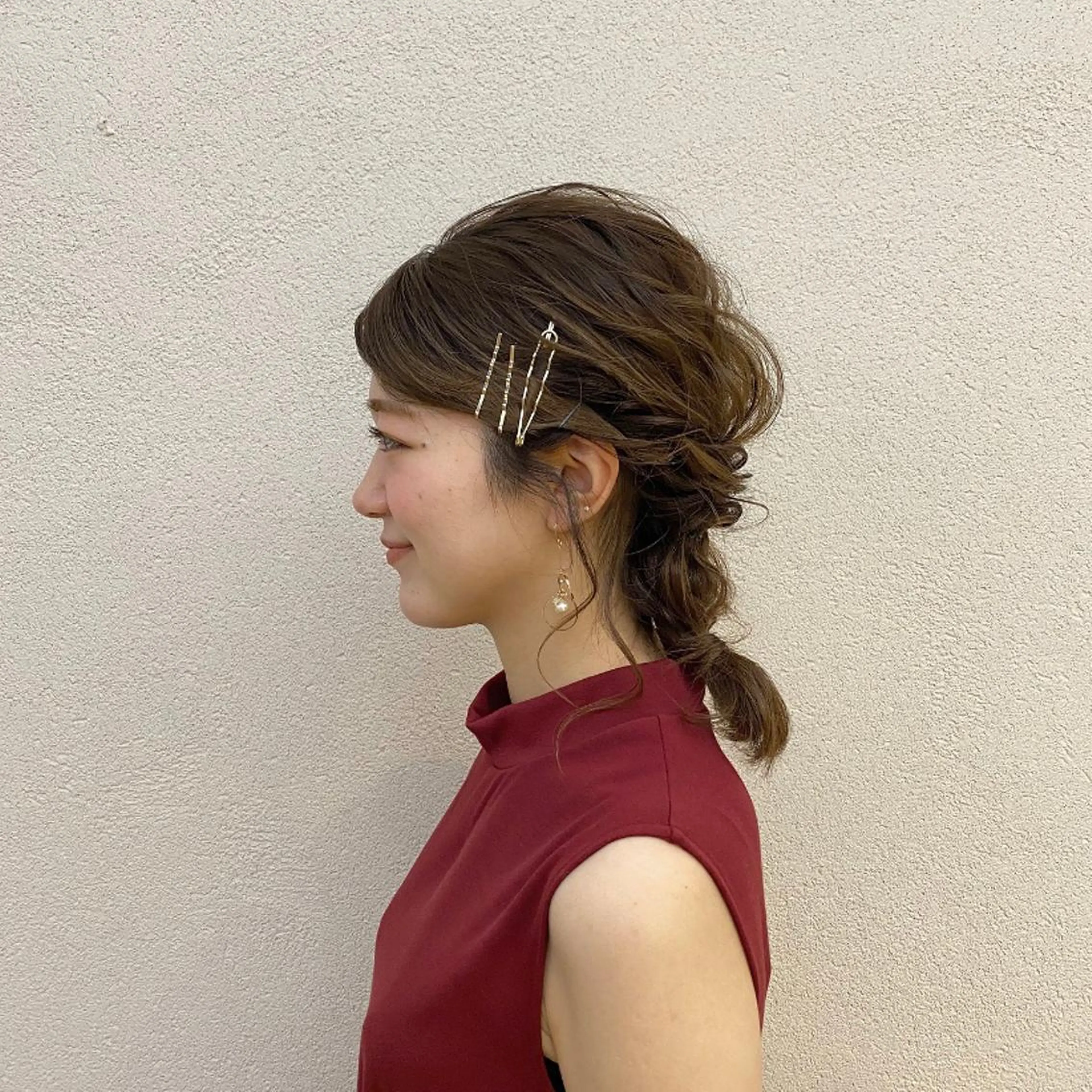 ミディアム カラー ヘアアレンジ ベージュカラー H梅田 / 811 堀本菜奈のヘアスタイル