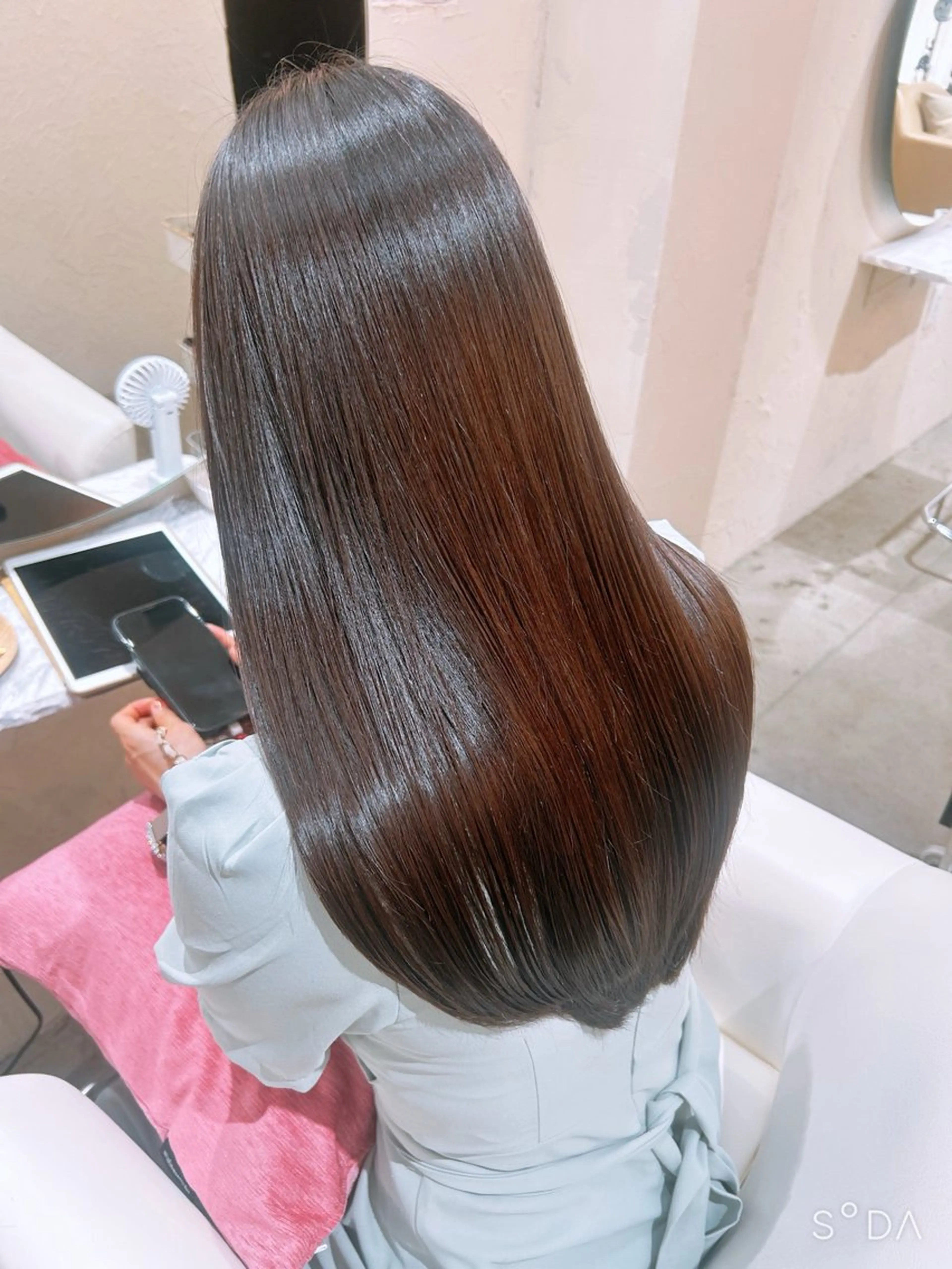 ロング カット 縮毛矯正 トリートメント 髪質改善✨ハツメイ オグ✂️のヘアスタイル