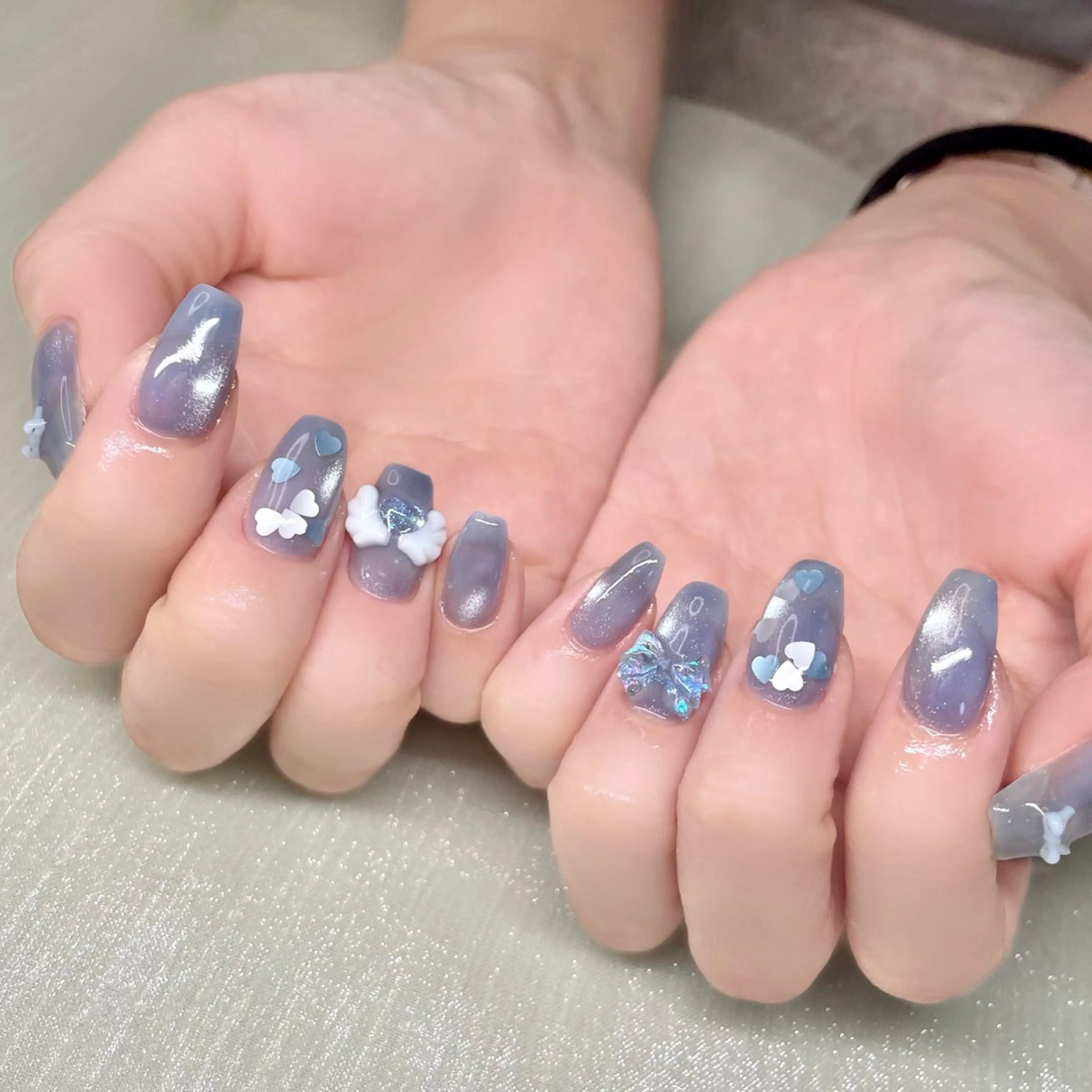 ネイル ハート ストーンネイル ハンドネイル Nailist SUZU所属・Nailist suzuのネイルデザイン