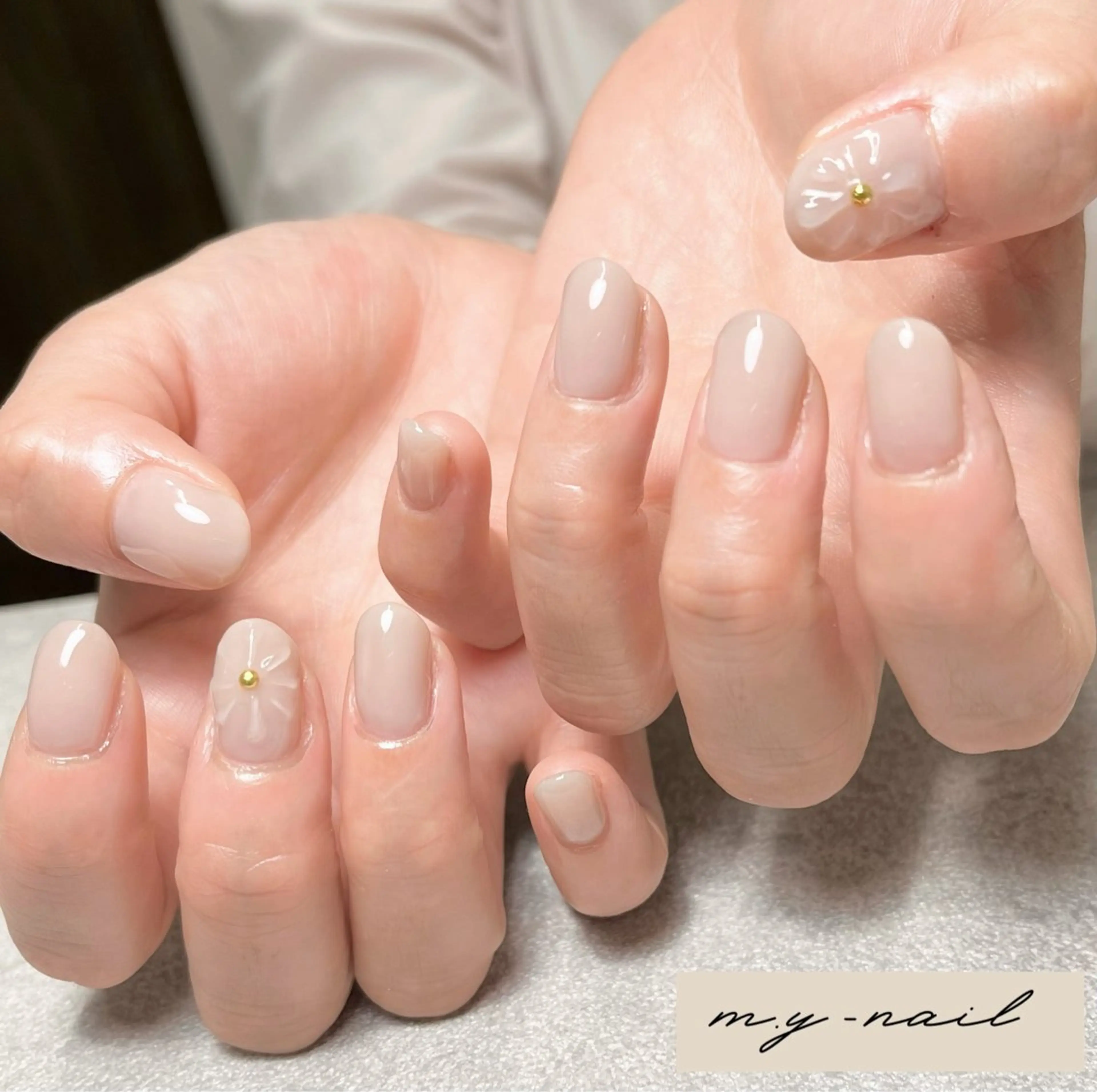 ネイル フラワーネイル ぷっくりネイル ハンドネイル m.yネイル所属・S Mayuのネイルデザイン