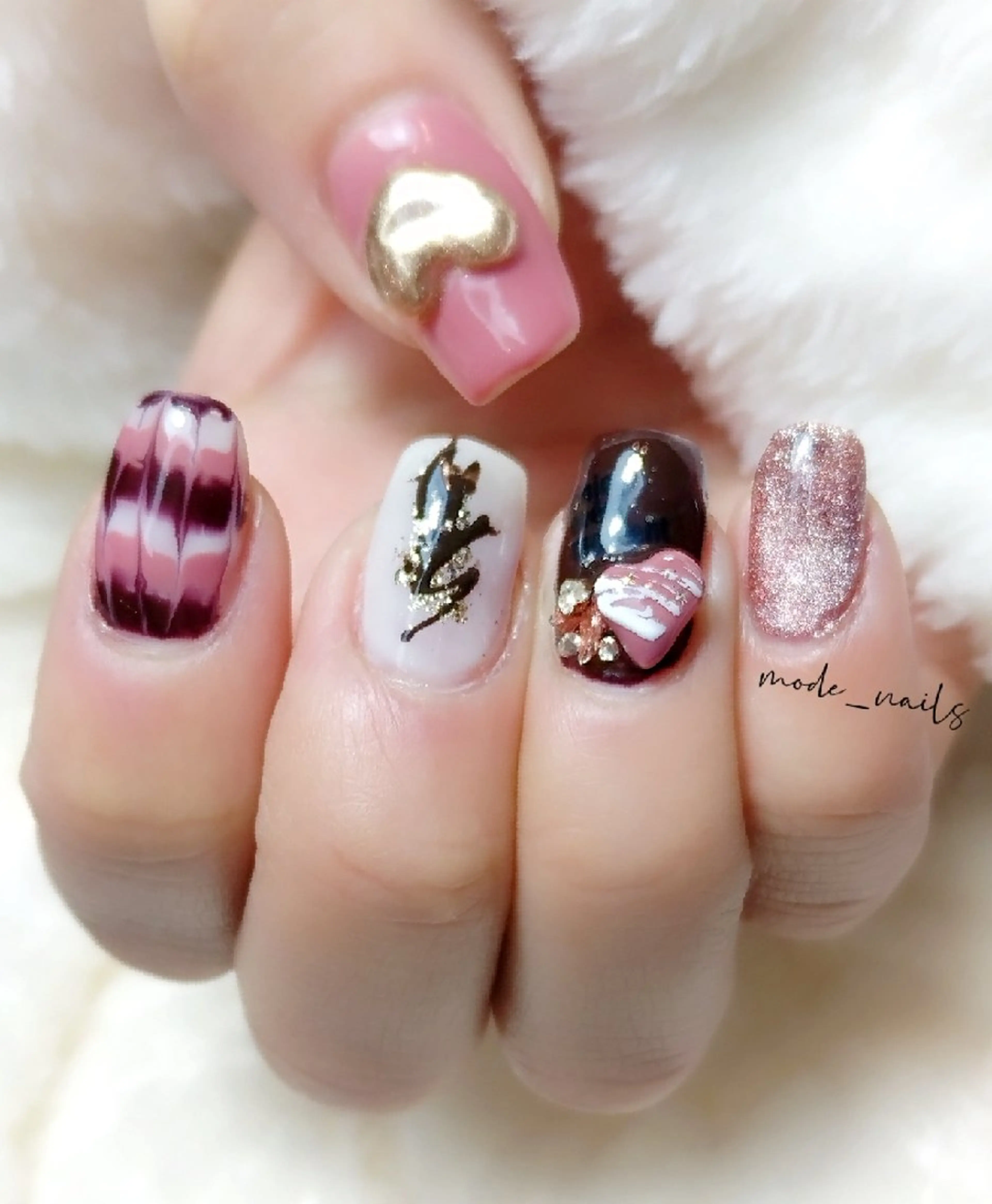 ネイル バレンタイン 滋賀県草津市ネイル mode_nailsのネイルデザイン