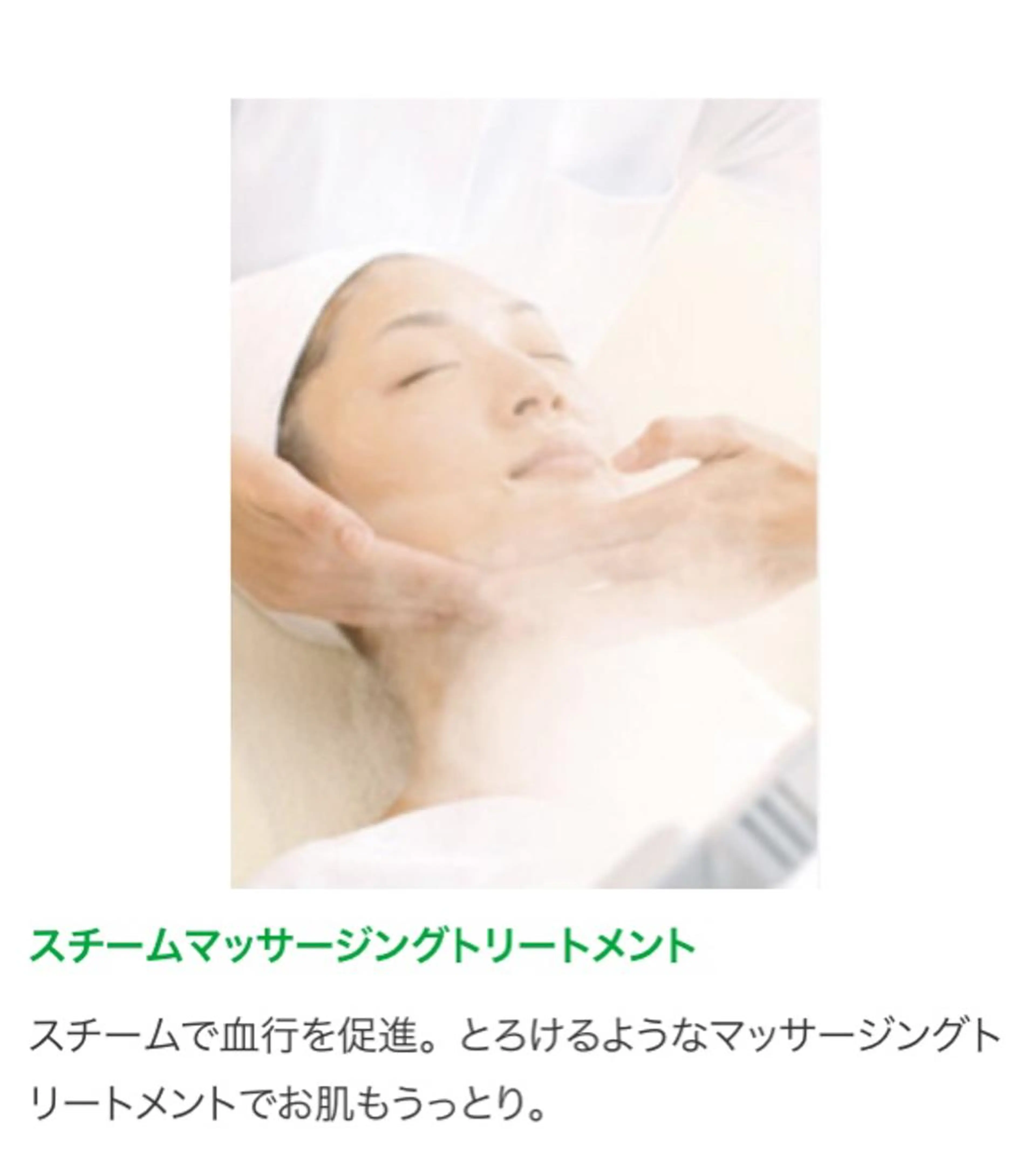 毛穴の大掃除スチームフェイシャルマッサージ30分の写真