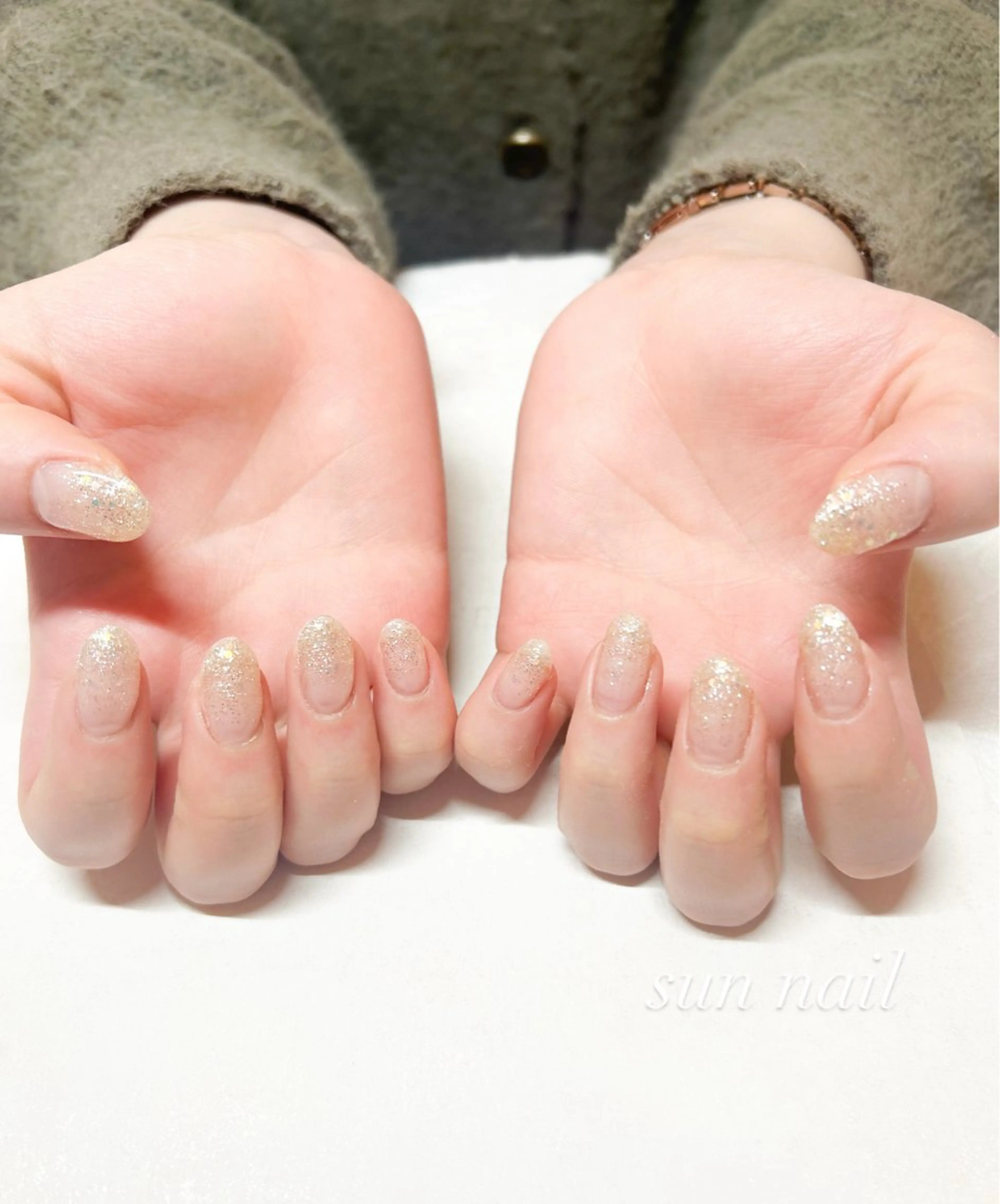 ネイル グラデーション ラメ(グリッター) ラメグラデーション sun nailのネイルデザイン