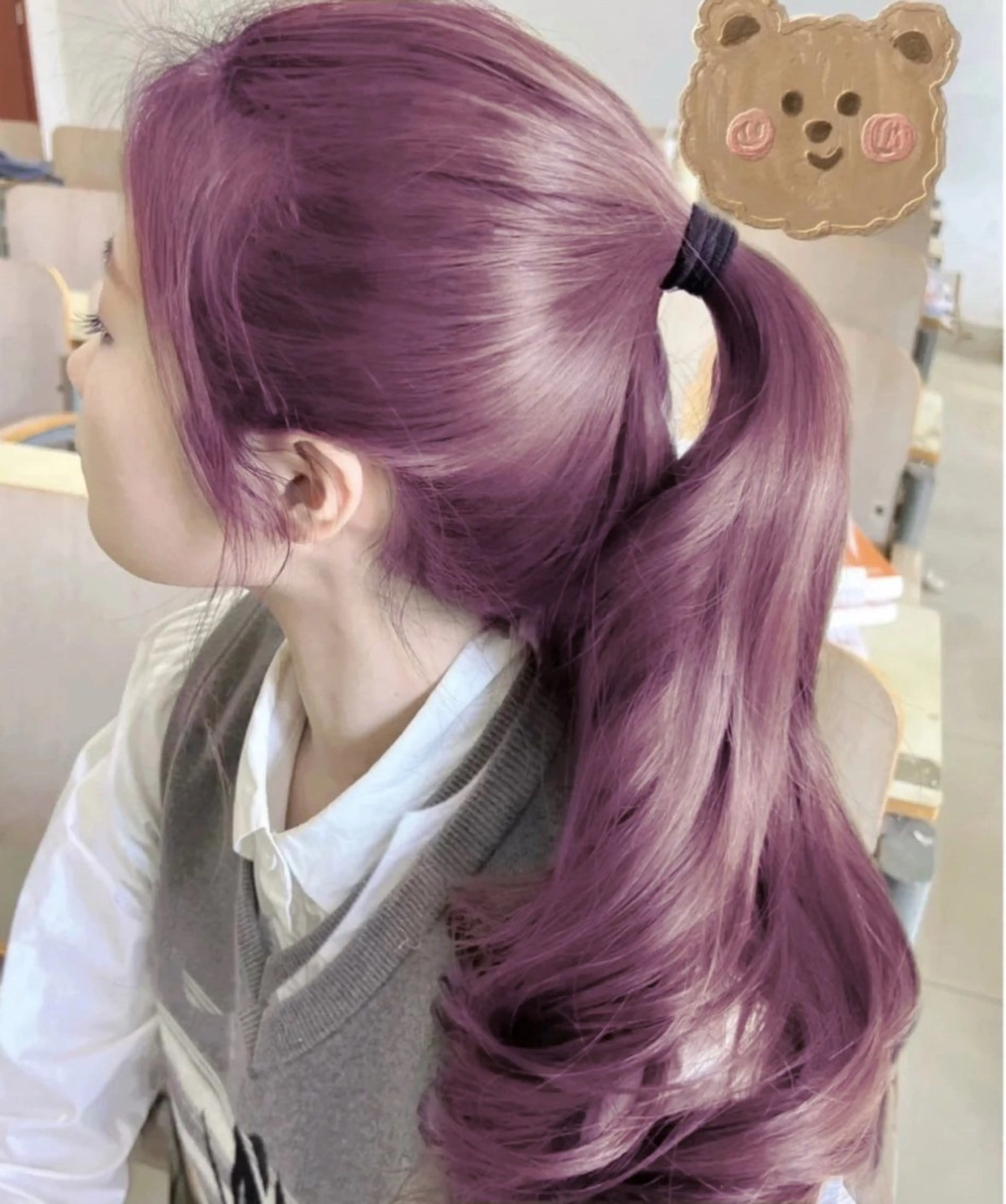 ロング カラー ヘアカラー トリートメント ヘアセット 🤍韓国ワンホンヘ ア SHIONE🤍のヘアスタイル