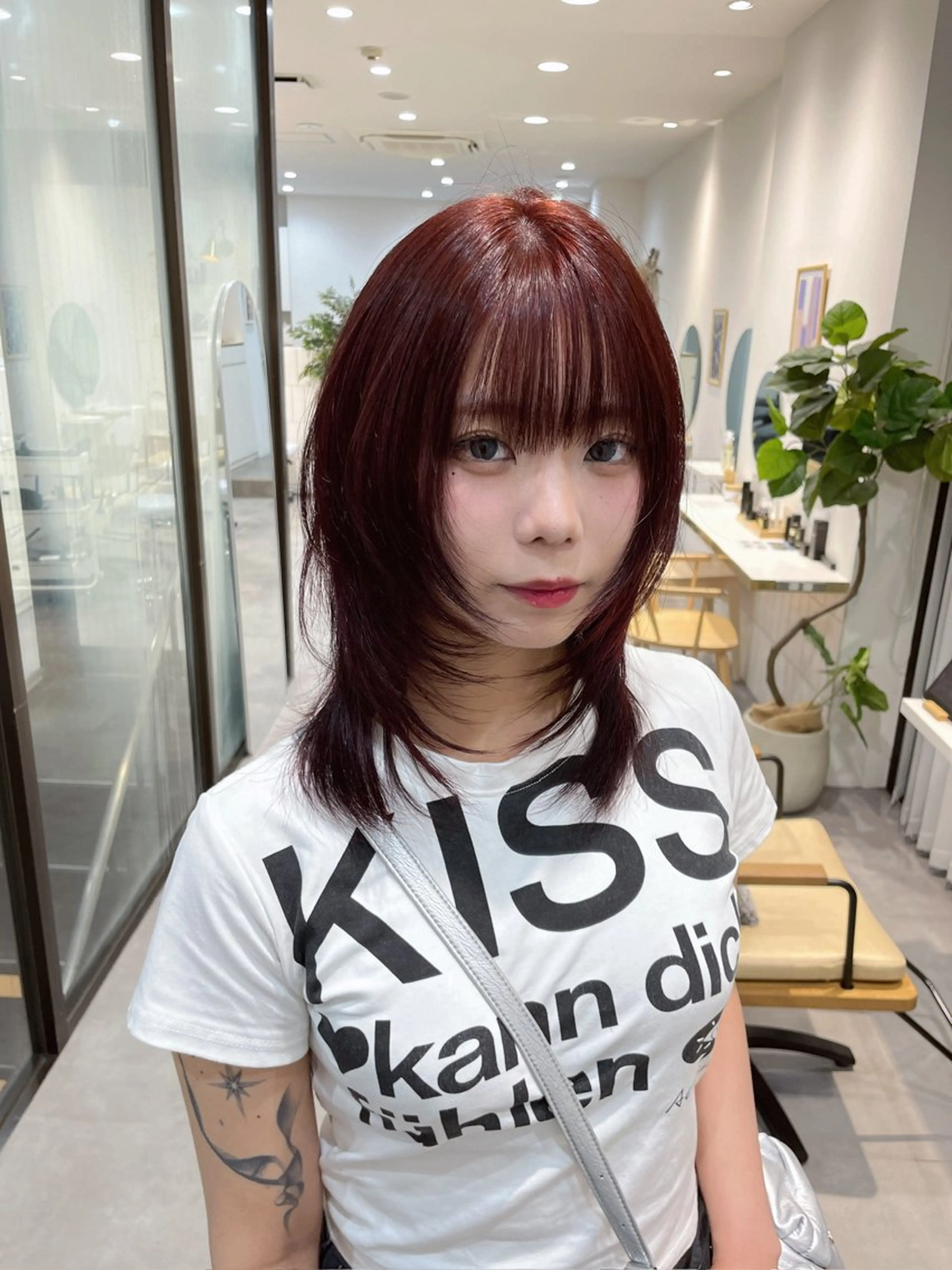 セミロング カラー カット ヘアカラー トリートメント 韓国レイヤー/透明感 /髪質改善/アジキのヘアスタイル