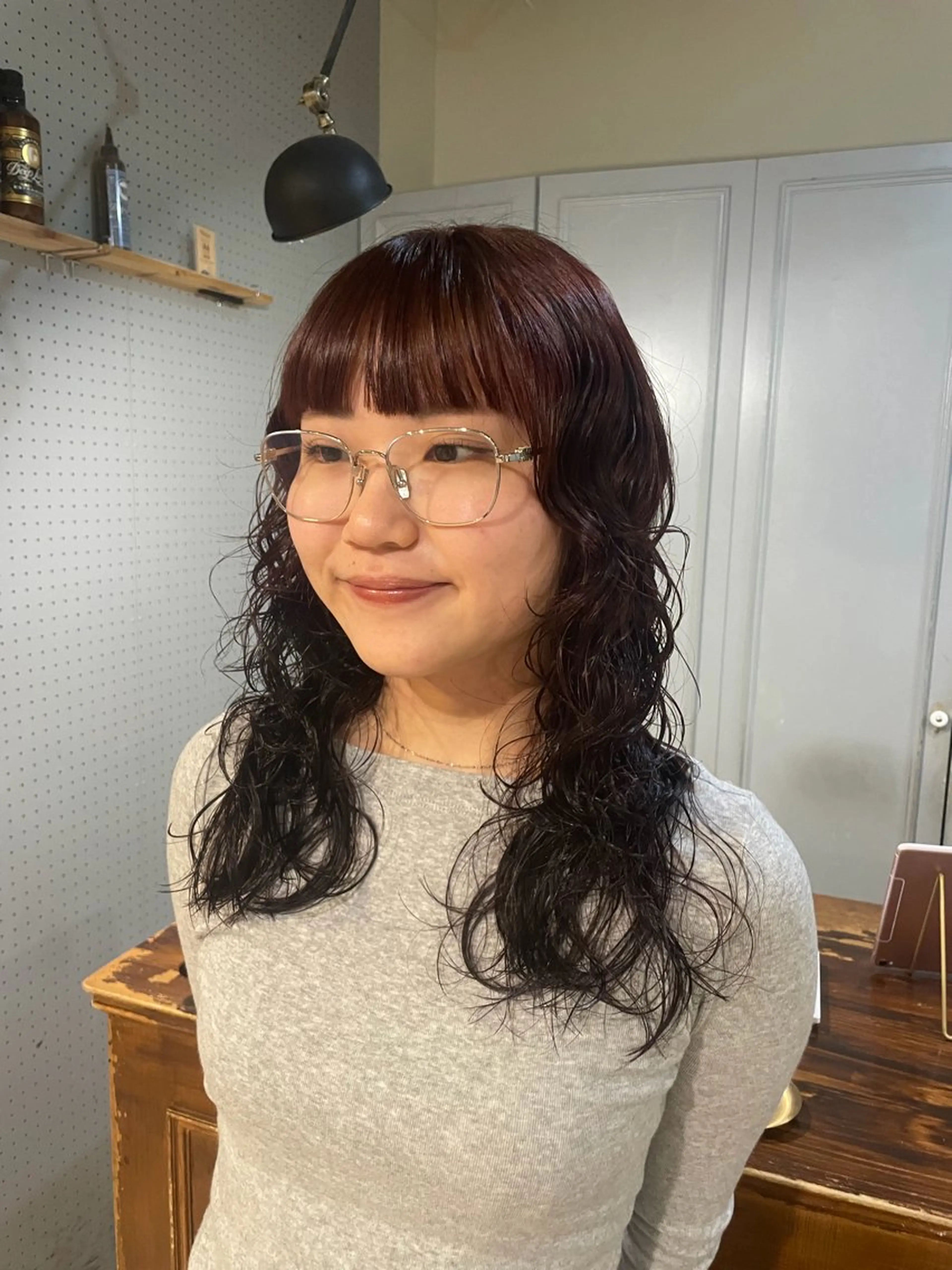 ミディアム カラー パーマ カット ヘアカラー パーマ 🤩噂のMr.髪ポジ ティブ®️yu🤩のヘアスタイル