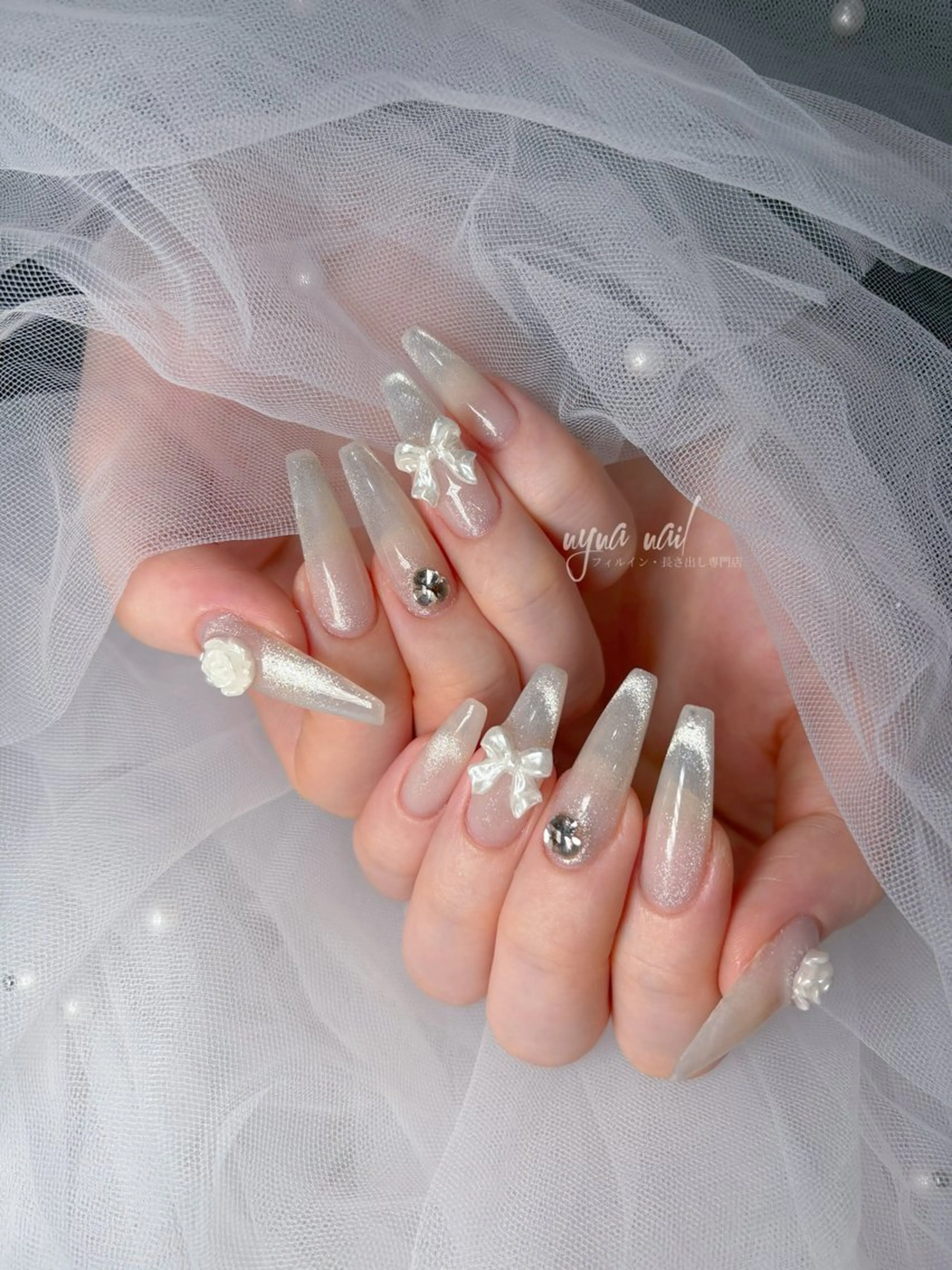 ネイル 長さ出し ネイルチップ Y U K Iのネイルデザイン